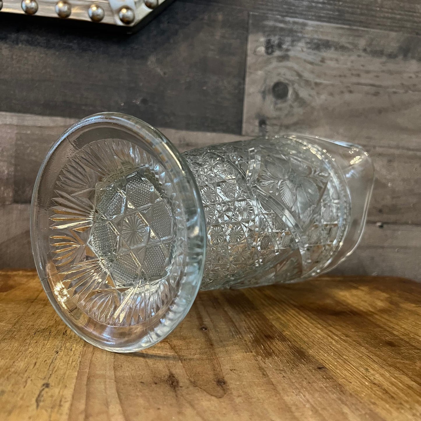 Vintage Rayed Flower EAPG Pitcher