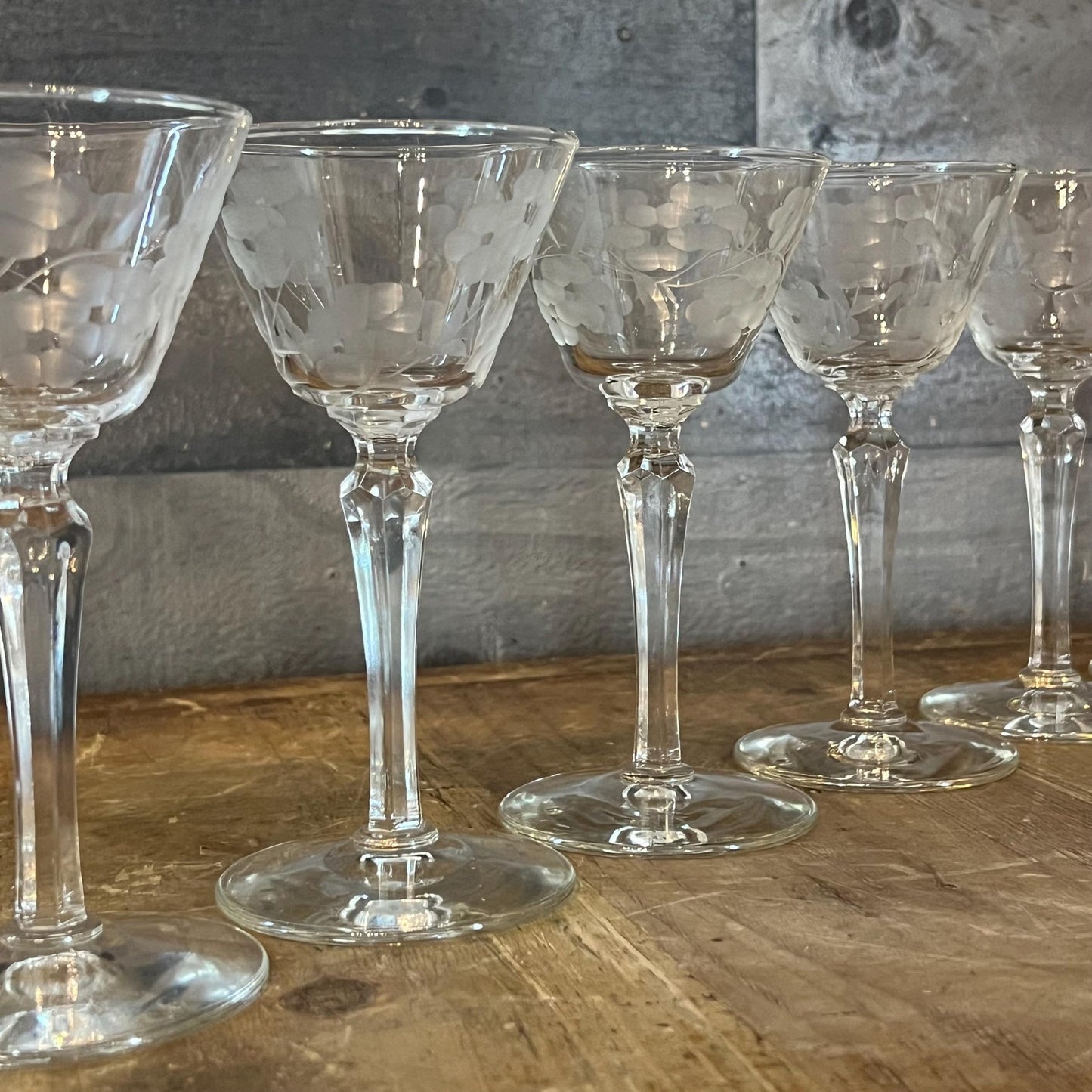 Libbey Glass Company Embassy Pattern Cocktail Glasses - Set of 9