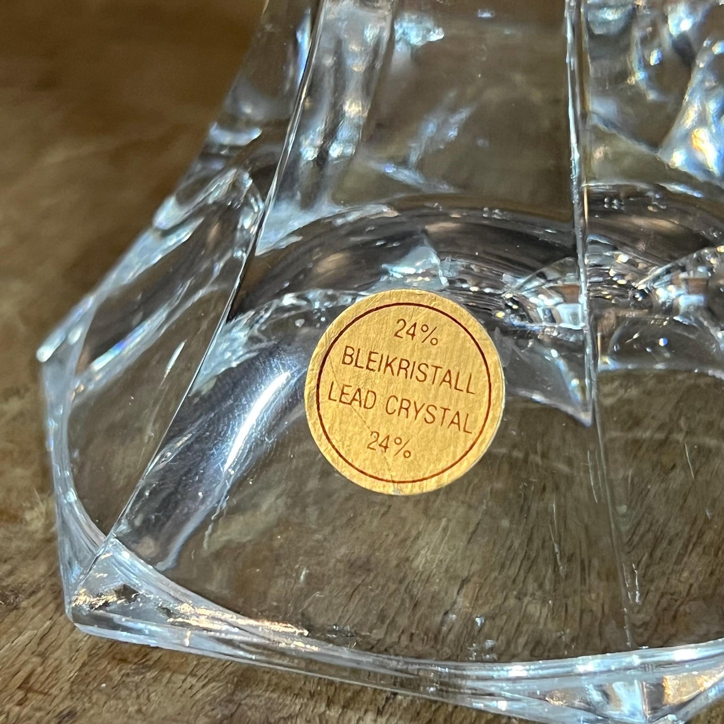 Vintage Pair of Bleikristall Crystal Candlestick Holders