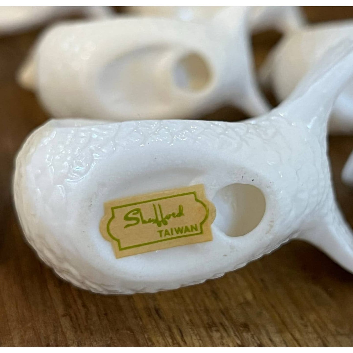 Stafford white porcelain bird napkin holders - set of 8
