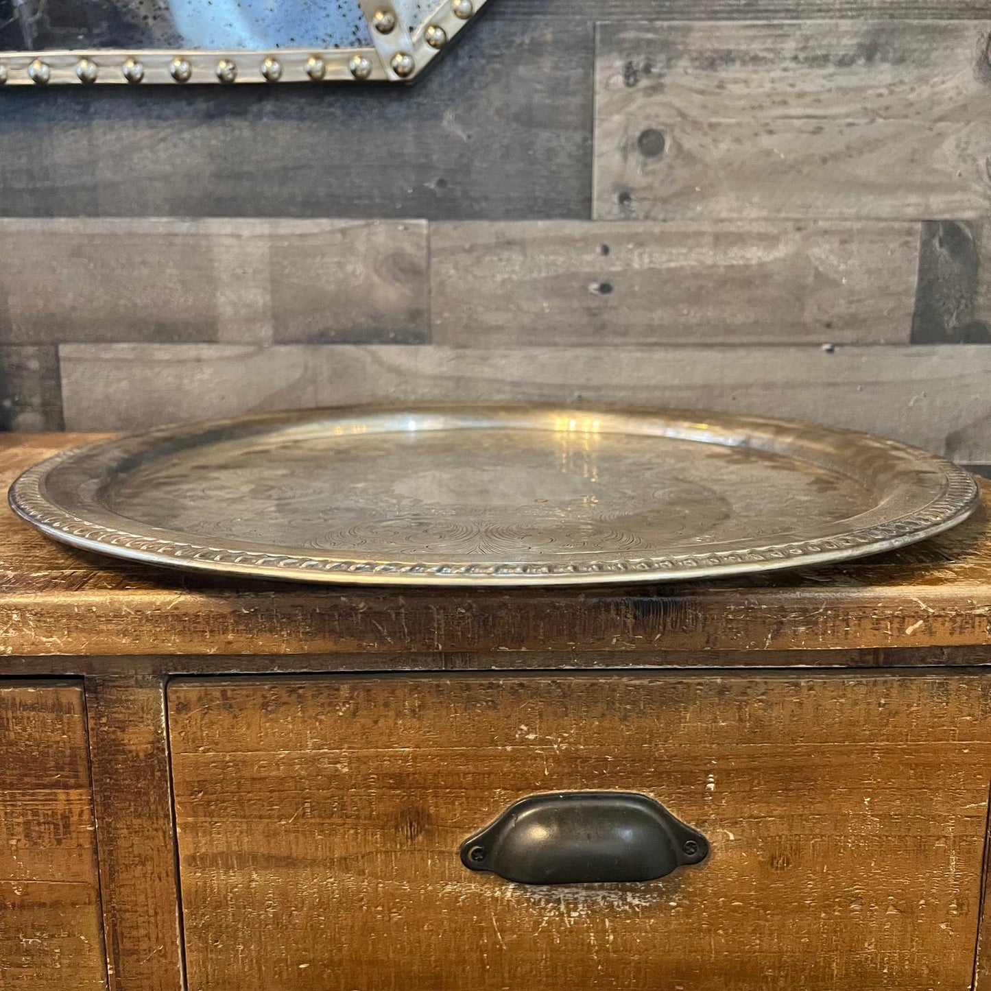 Large Vintage Silverplated Round Tray