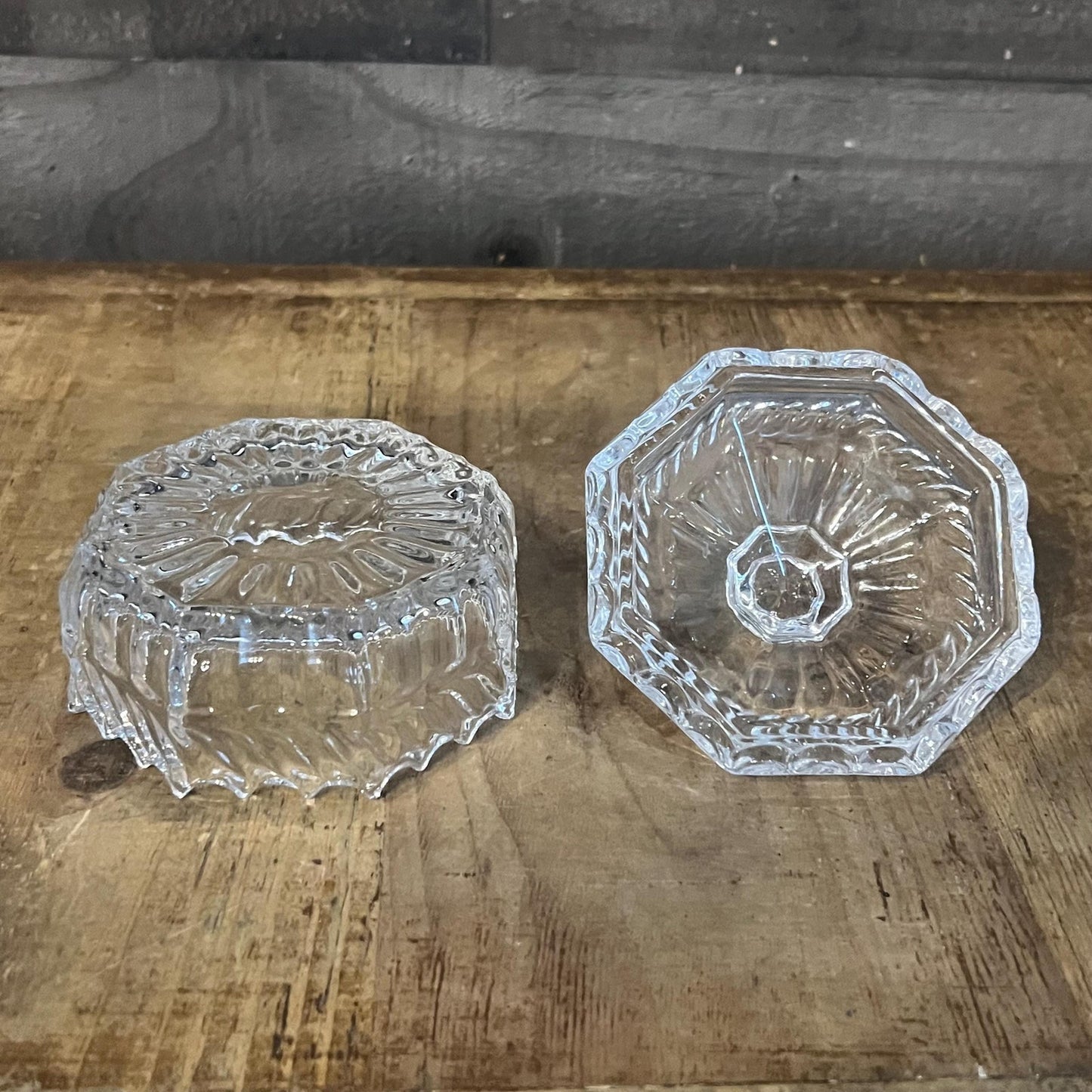 Vintage Crystal Lidded Trinket Dish