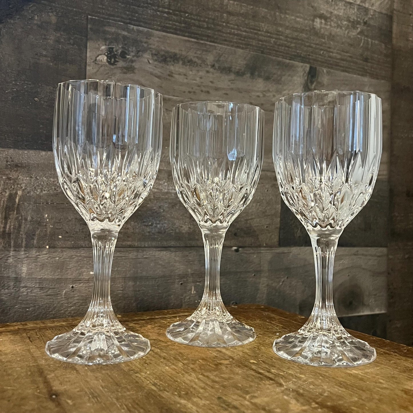 Cristal D’Arques Durand Crystal Bretagne Watet Goblets / Wine Glasses - Set of 3