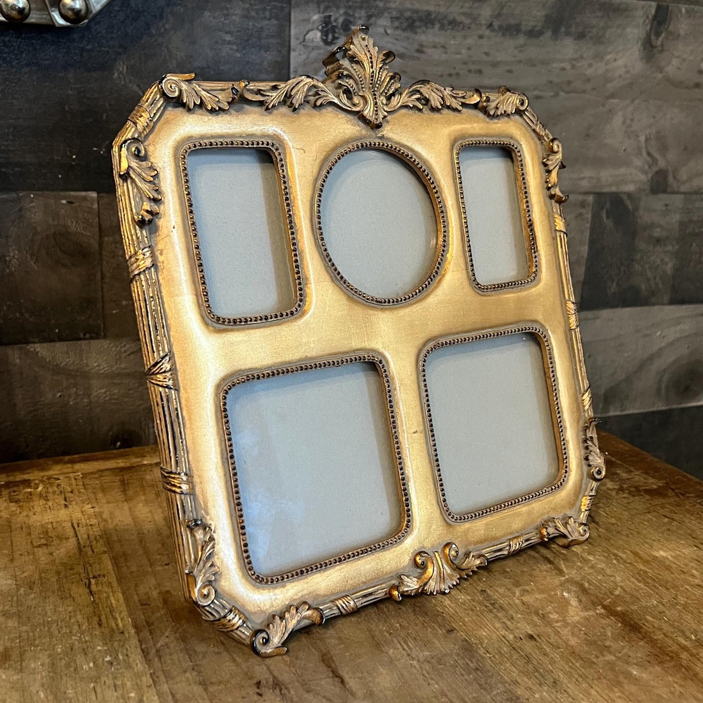 Victorian Gold Tone Collage Tabletop Picture Frame