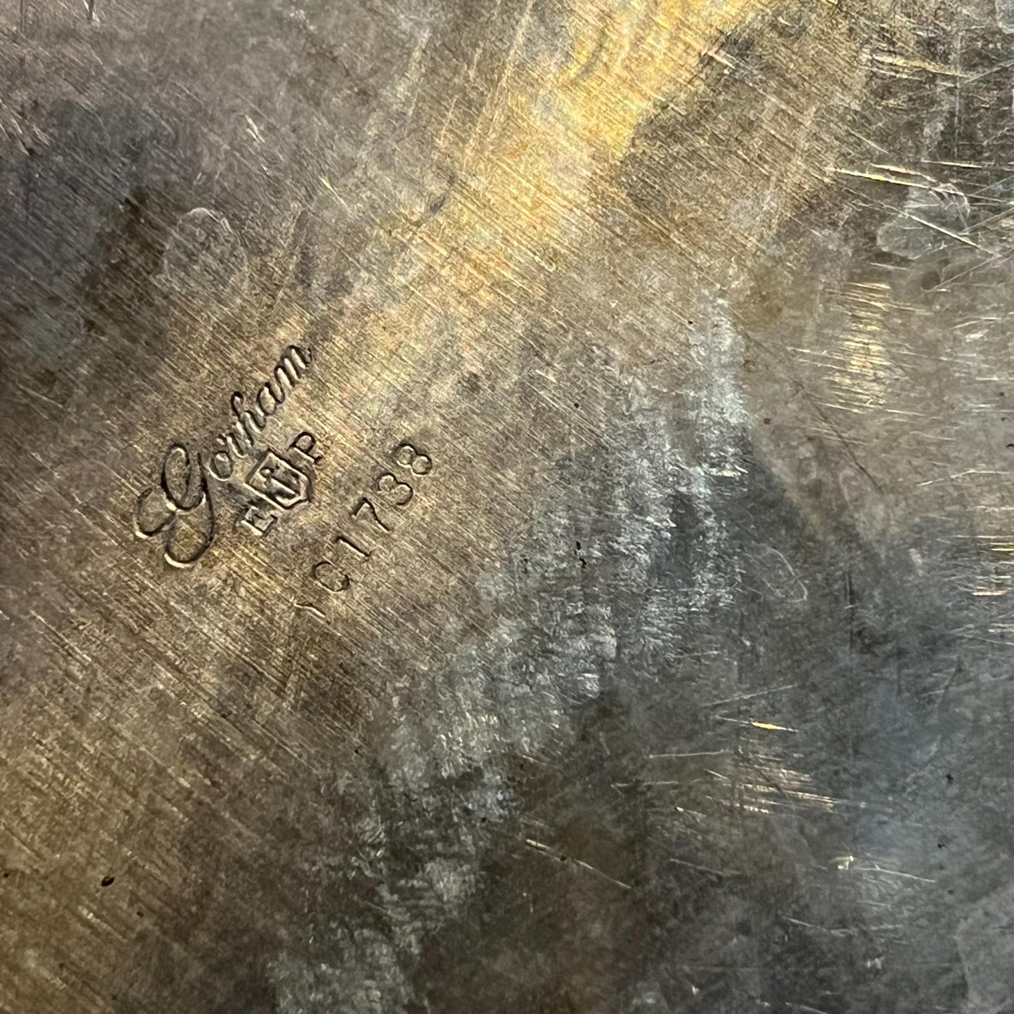 Vintage Gorham Silverplated Round Tray with Raised Perforated Rim