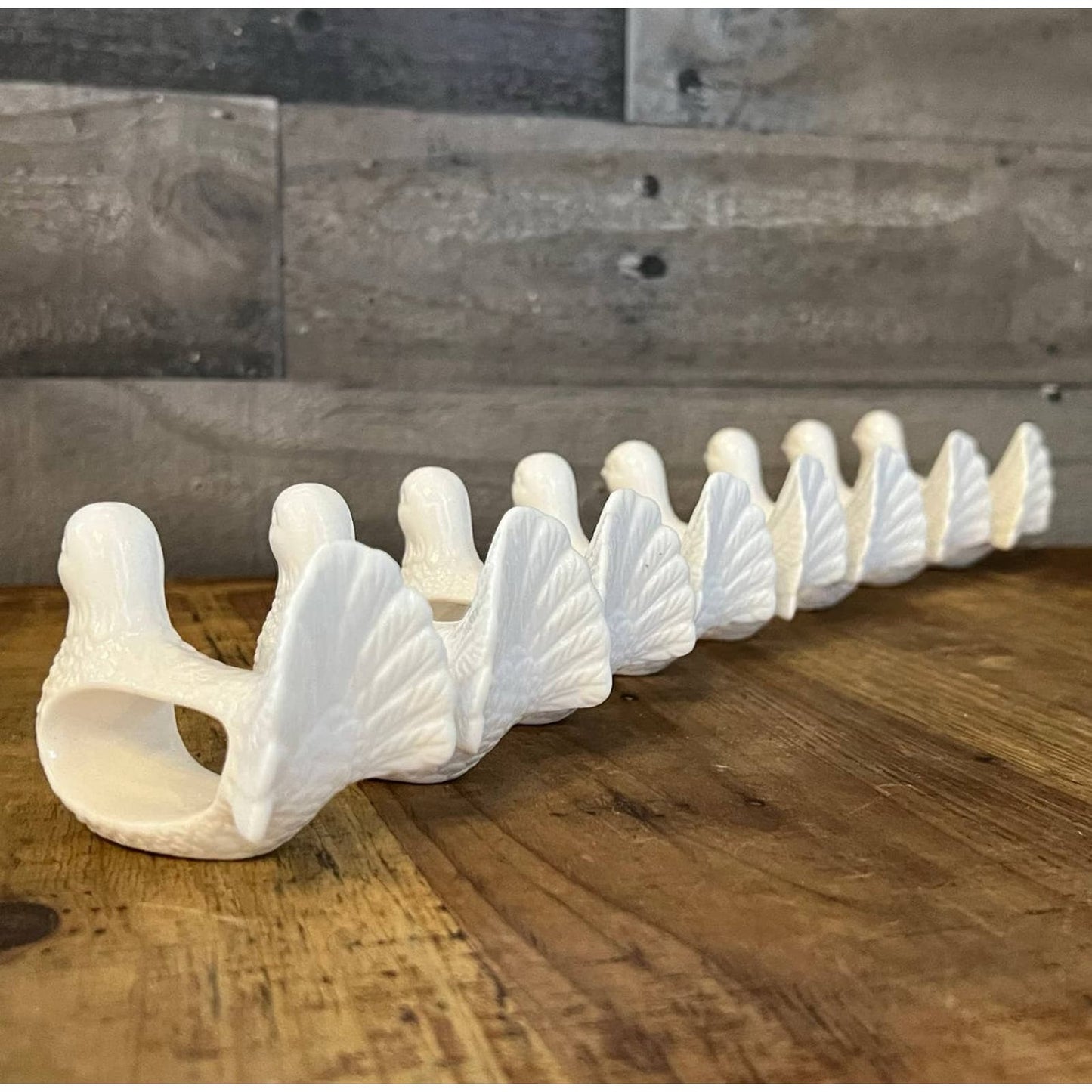 Stafford white porcelain bird napkin holders - set of 8