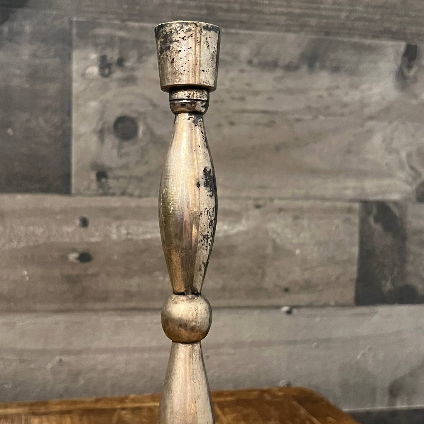 Vintage silverplated scallop rim candlestick holder