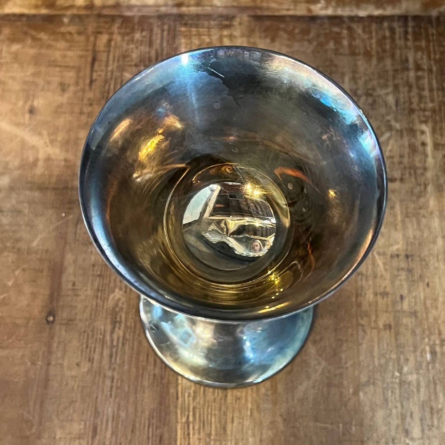 Vintage silver plated grapevine stem goblet