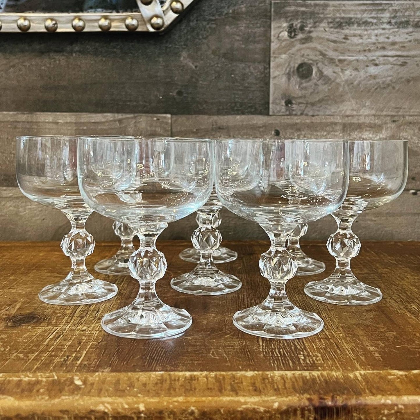 Set of 4 Bohemia crystal coupes - cocktail glasses