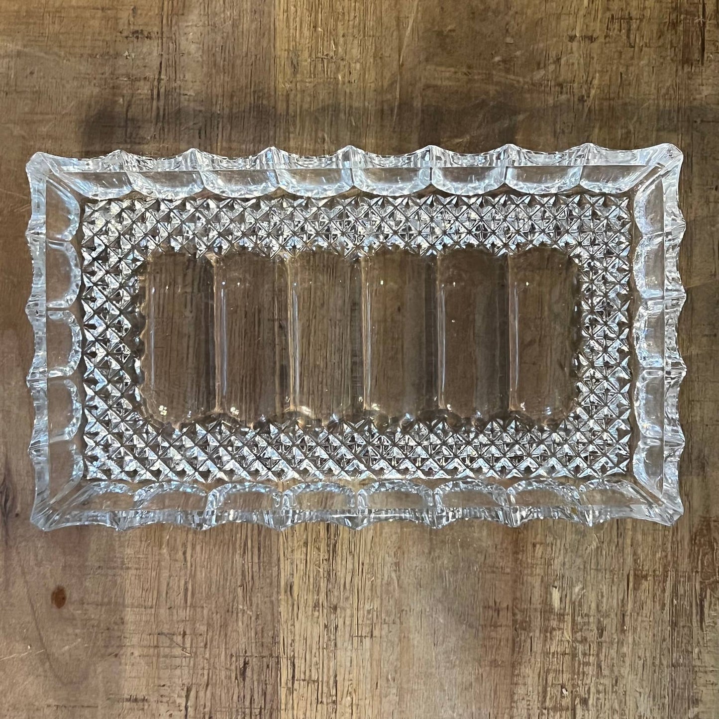 Rectangular crystal trinket tray