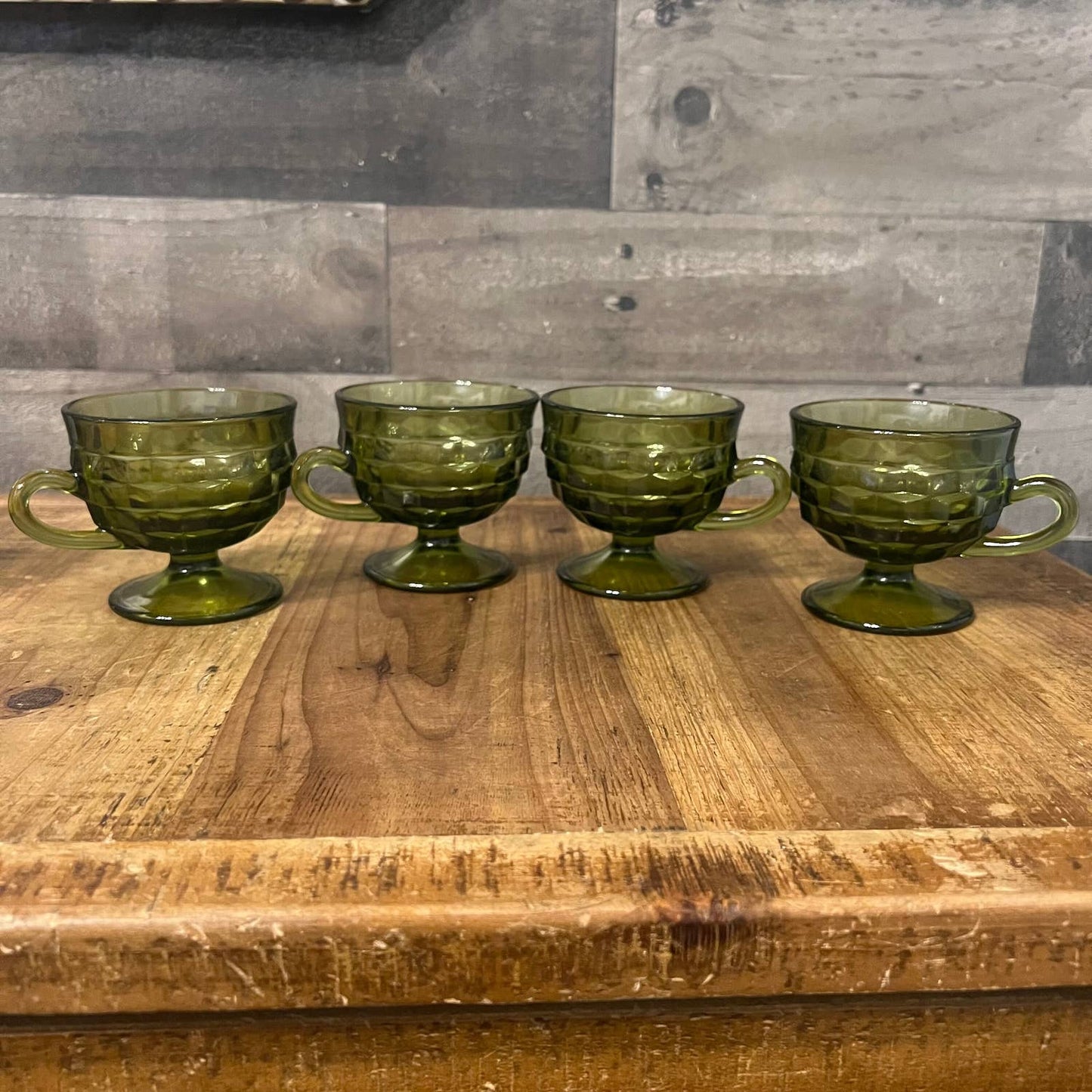 Colony Whitehall Green Footed Handled Coupes - Mugs - Teacups - Set of 4