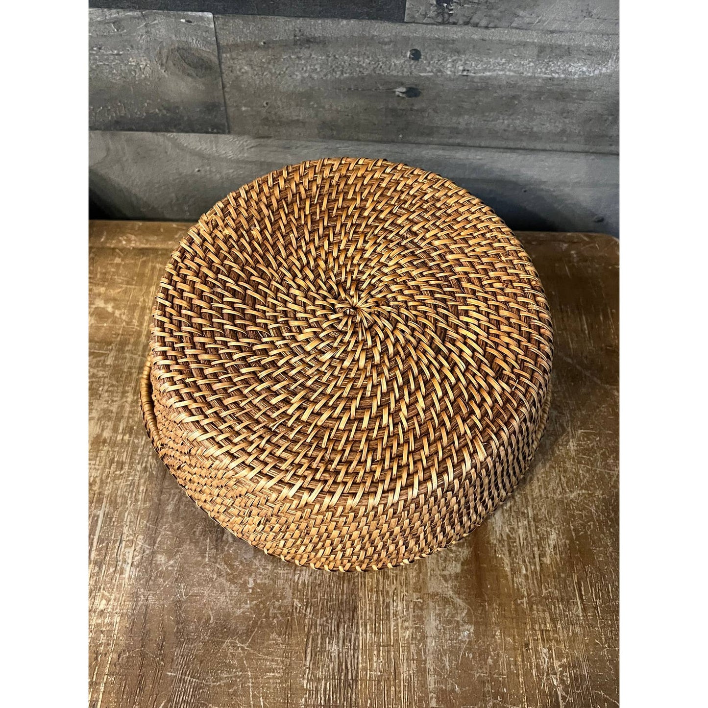 Woven rattan handled basket - bread basket - fruit basket