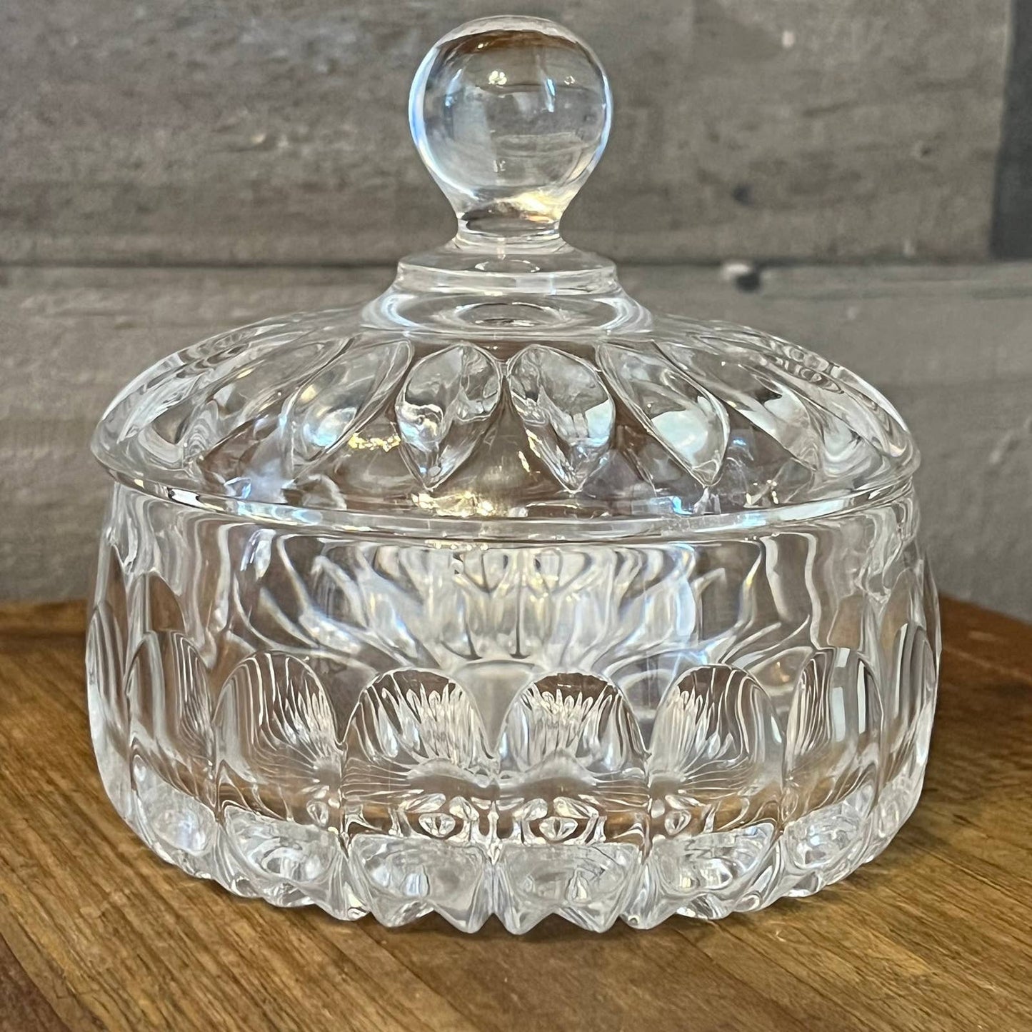Gorham Crystal lidded candy dish
