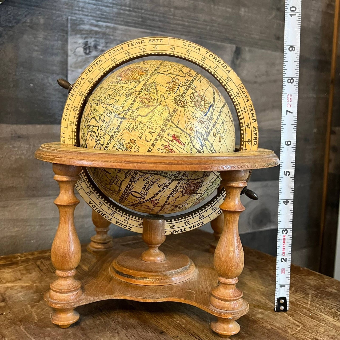 Small vintage Olde World Globe - made in Italy