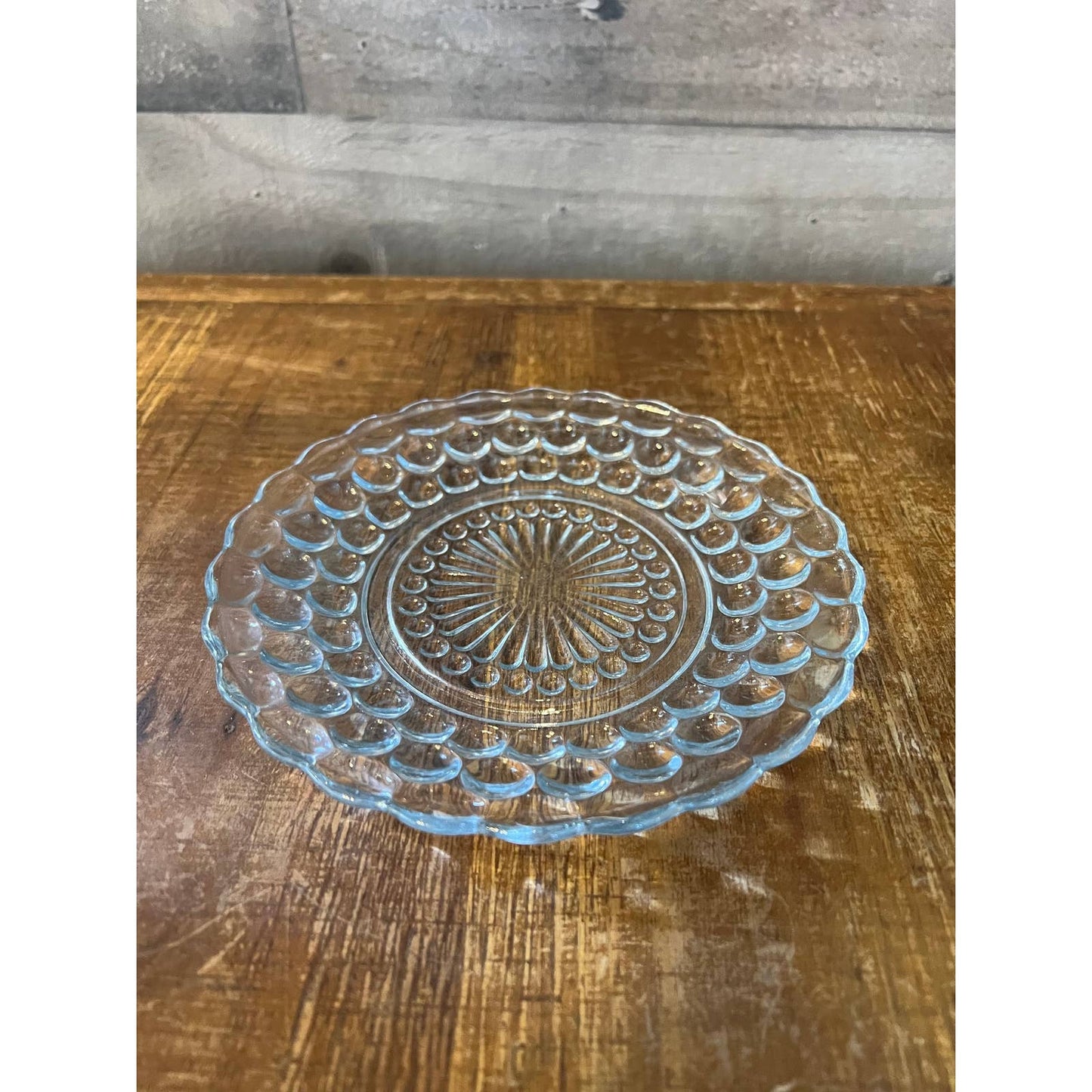 Vintage anchor hocking fire king blue bubble plate
