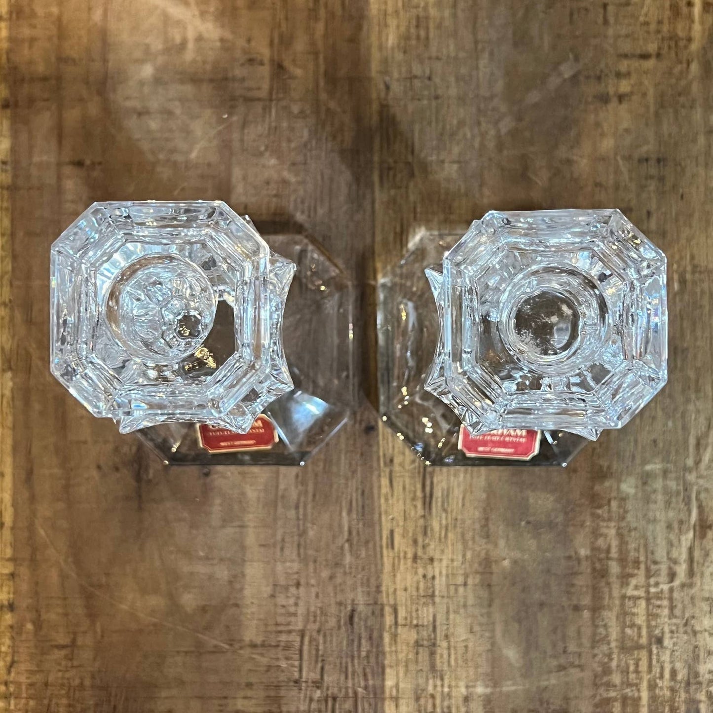 Gorham crystal baroque candlestick holders - pair