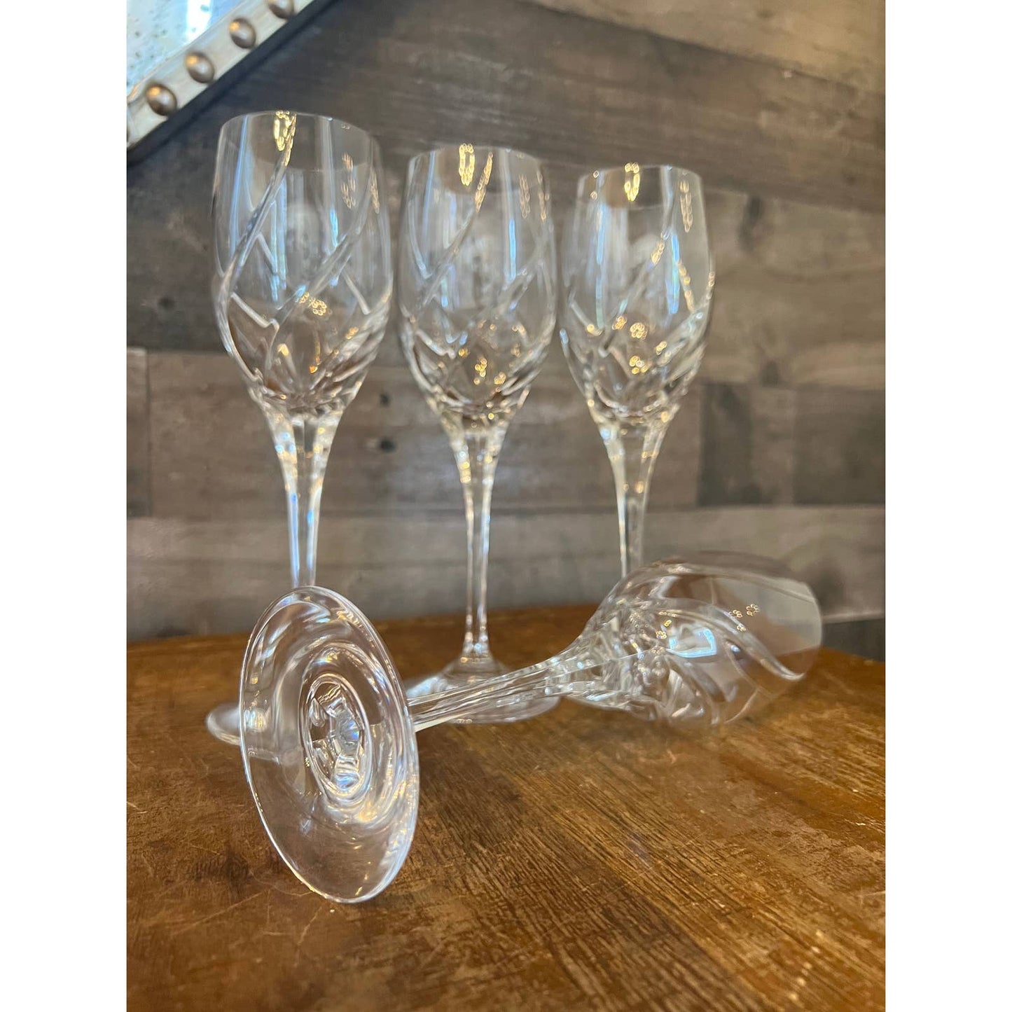 Mikasa Olympus crystal set of 4 wine glasses - long stem glassware
