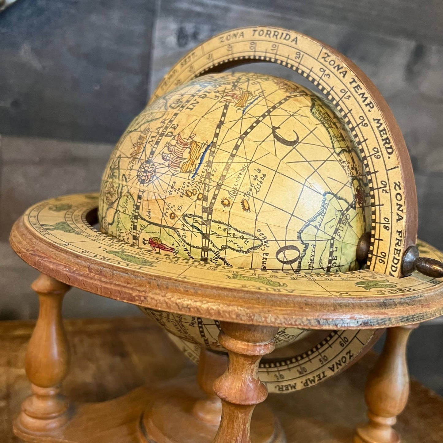 Small vintage Olde World Globe - made in Italy