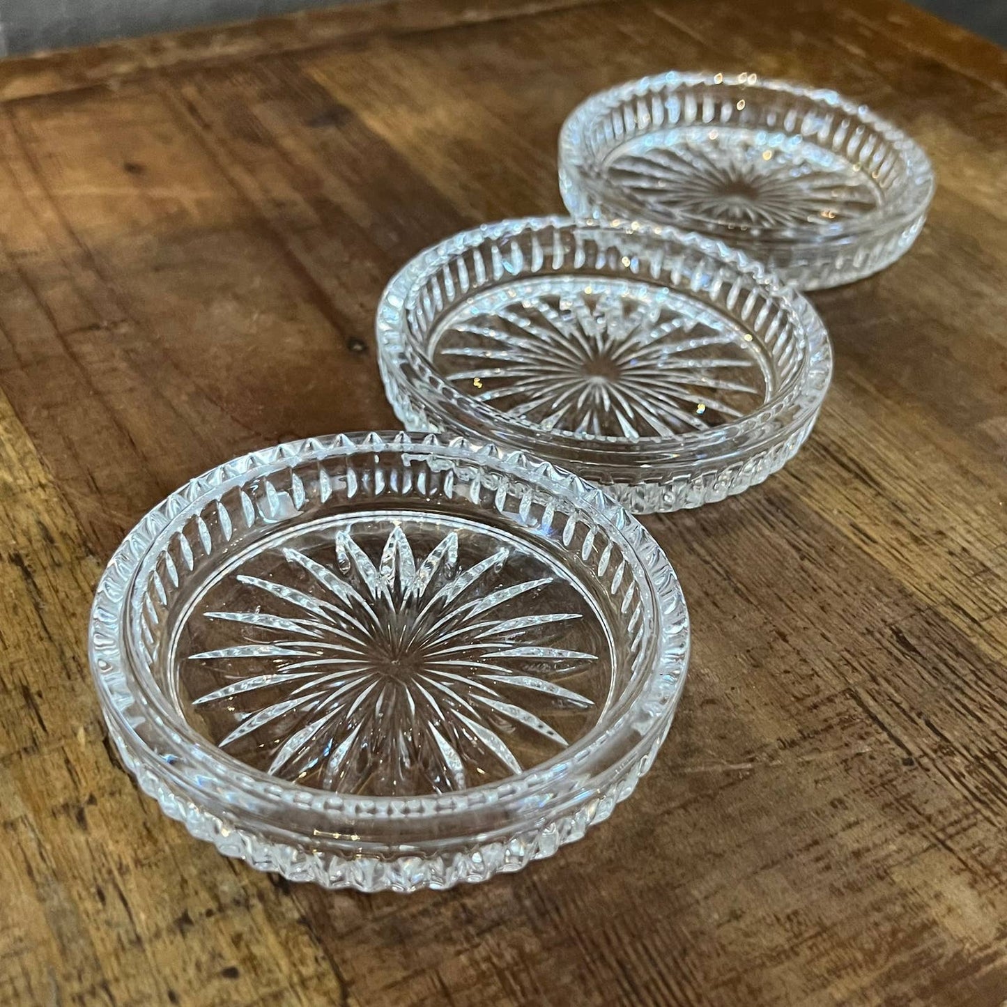 3 crystal coasters
