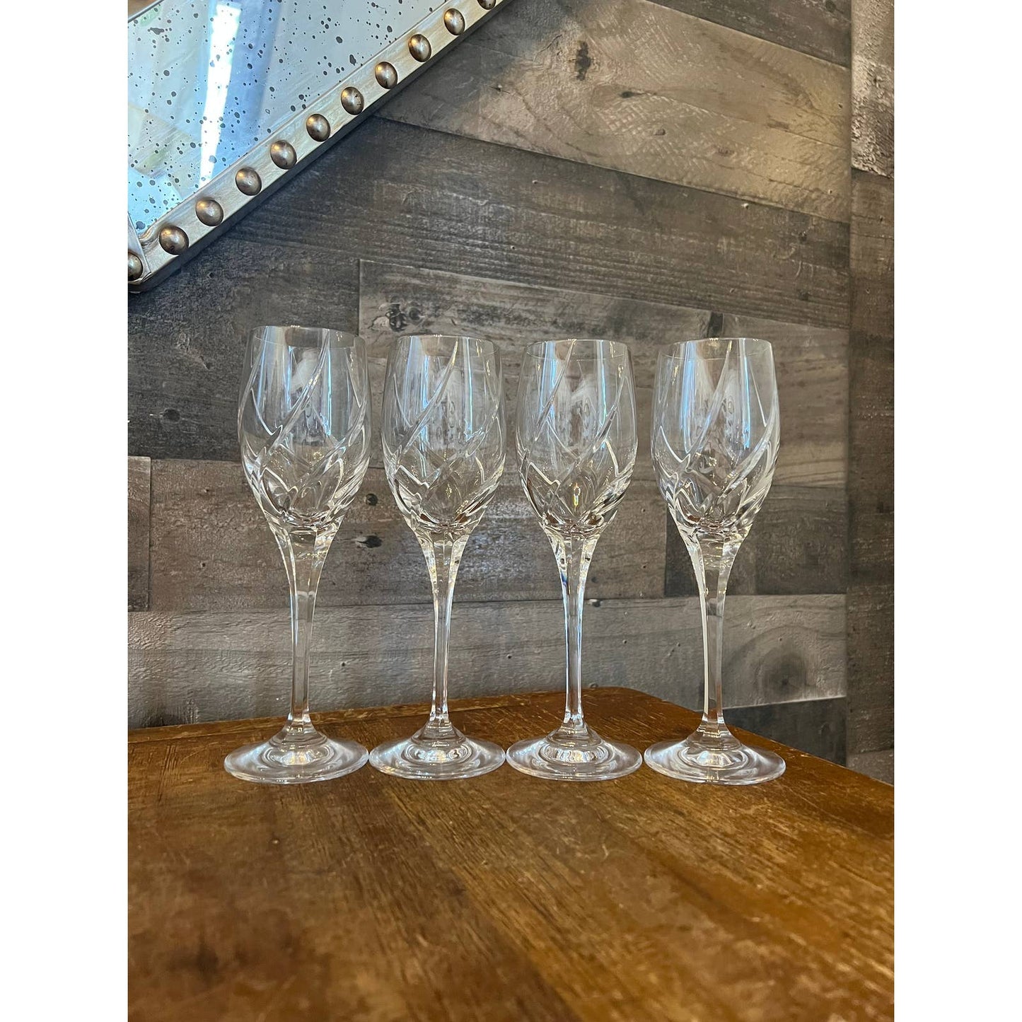 Mikasa Olympus crystal set of 4 wine glasses - long stem glassware