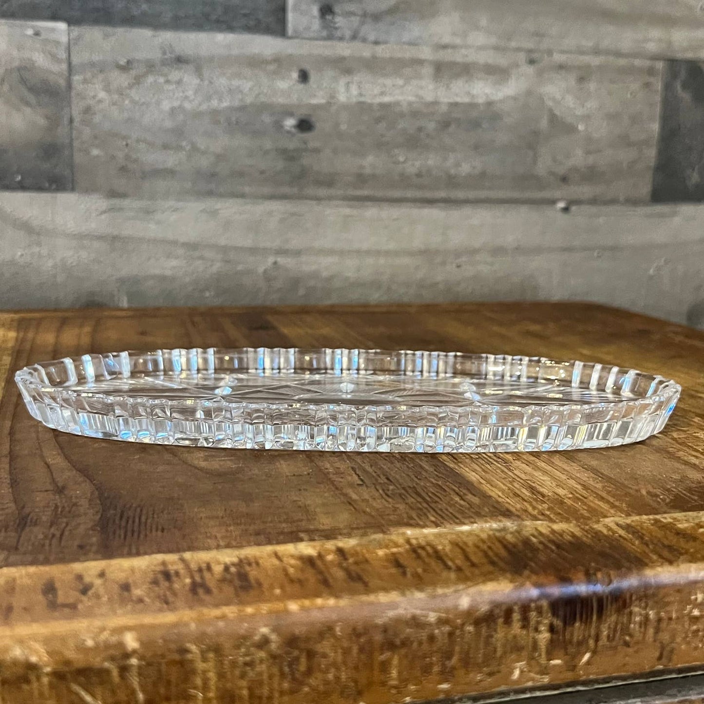 Vintage Imperlux crystal oval tray
