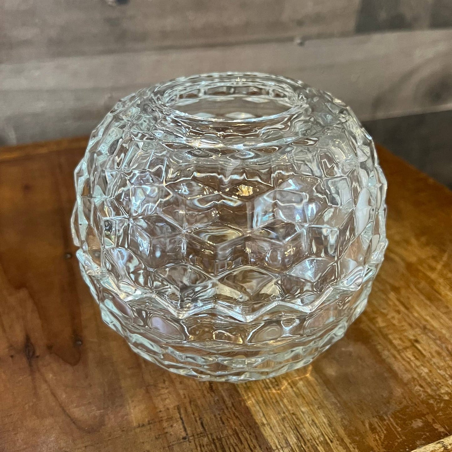 Vintage Fostoria clear glass fairy lamp