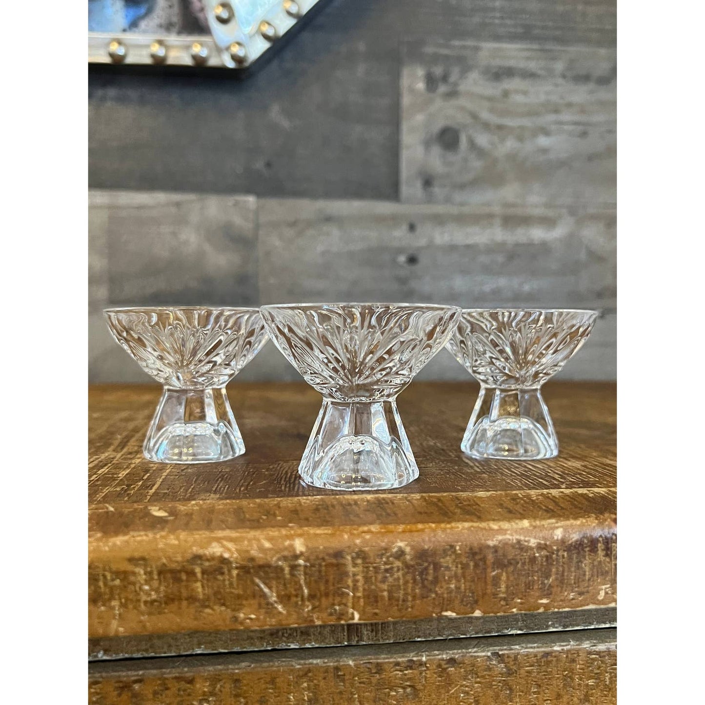 Vintage crystal petite salt pinches - 3 salt cellars