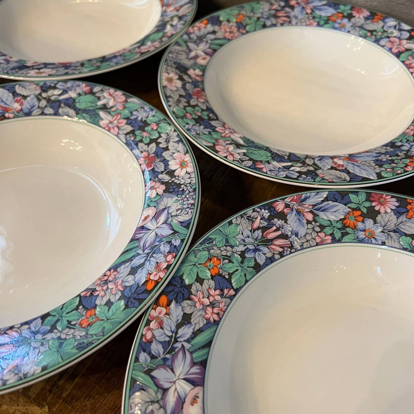 Mikasa Maxima Terrace Garden CAK44 large rim soup bowls - set of 6