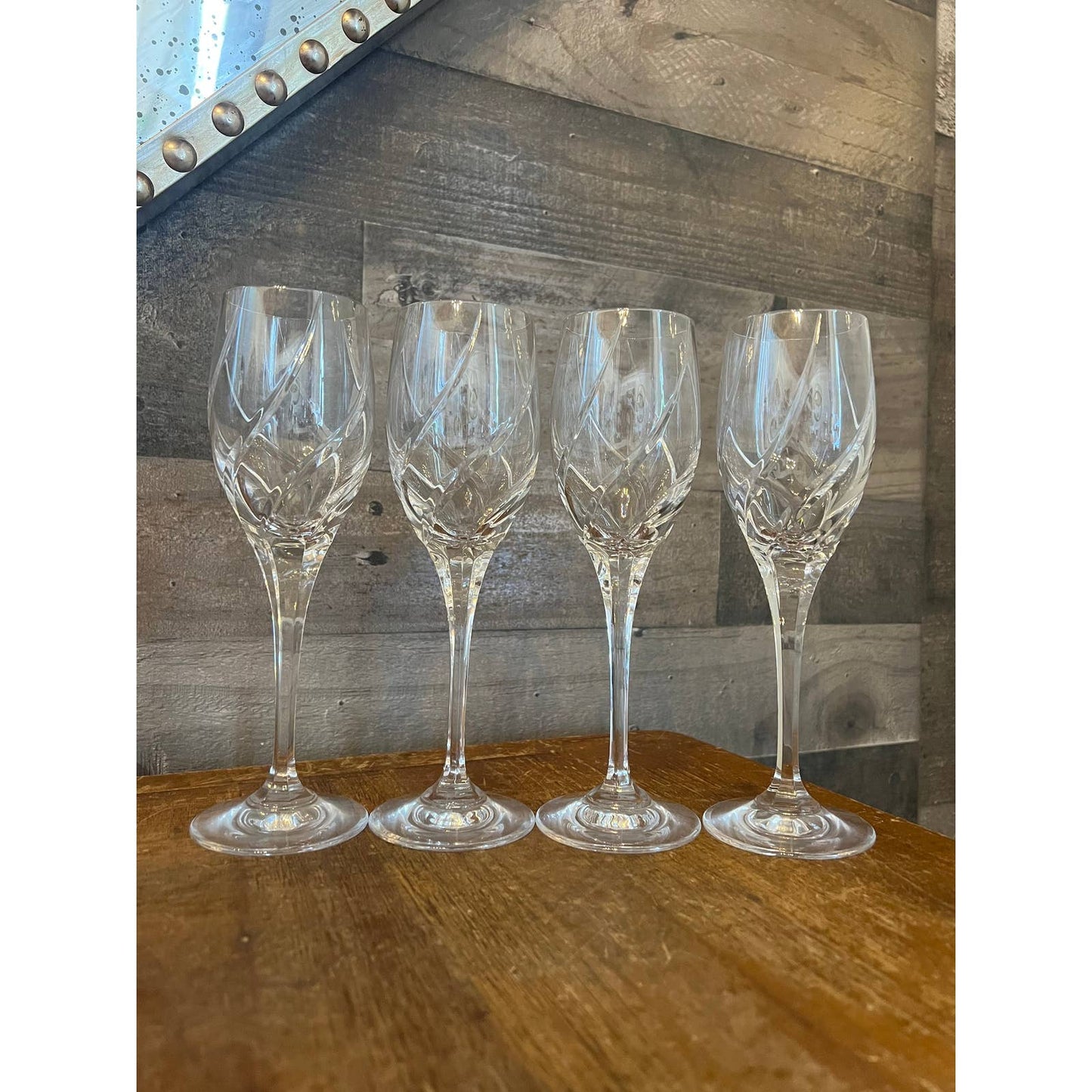 Mikasa Olympus crystal set of 4 wine glasses - long stem glassware