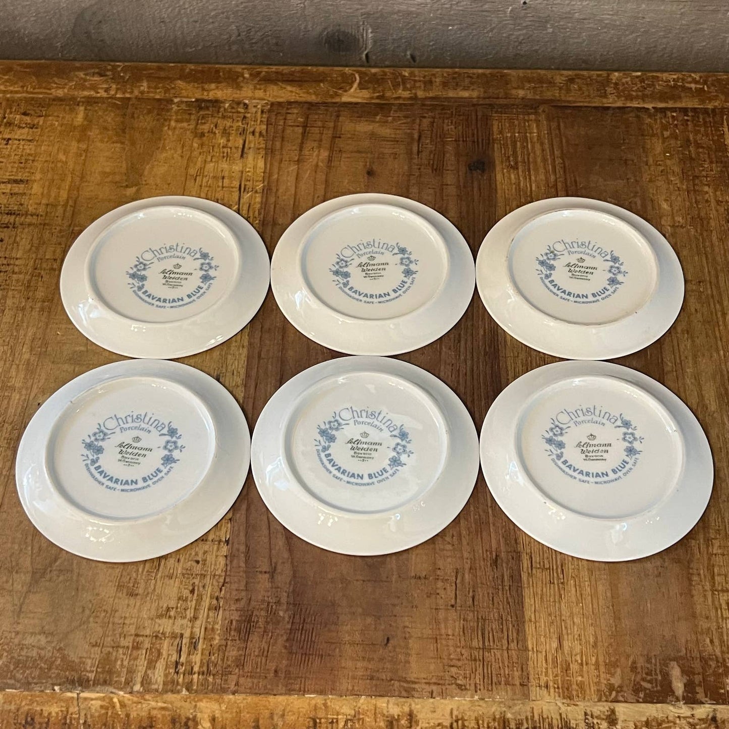Vintage Seltmann Welden Bavarian Blue Christina Porcelain coasters - set of 6