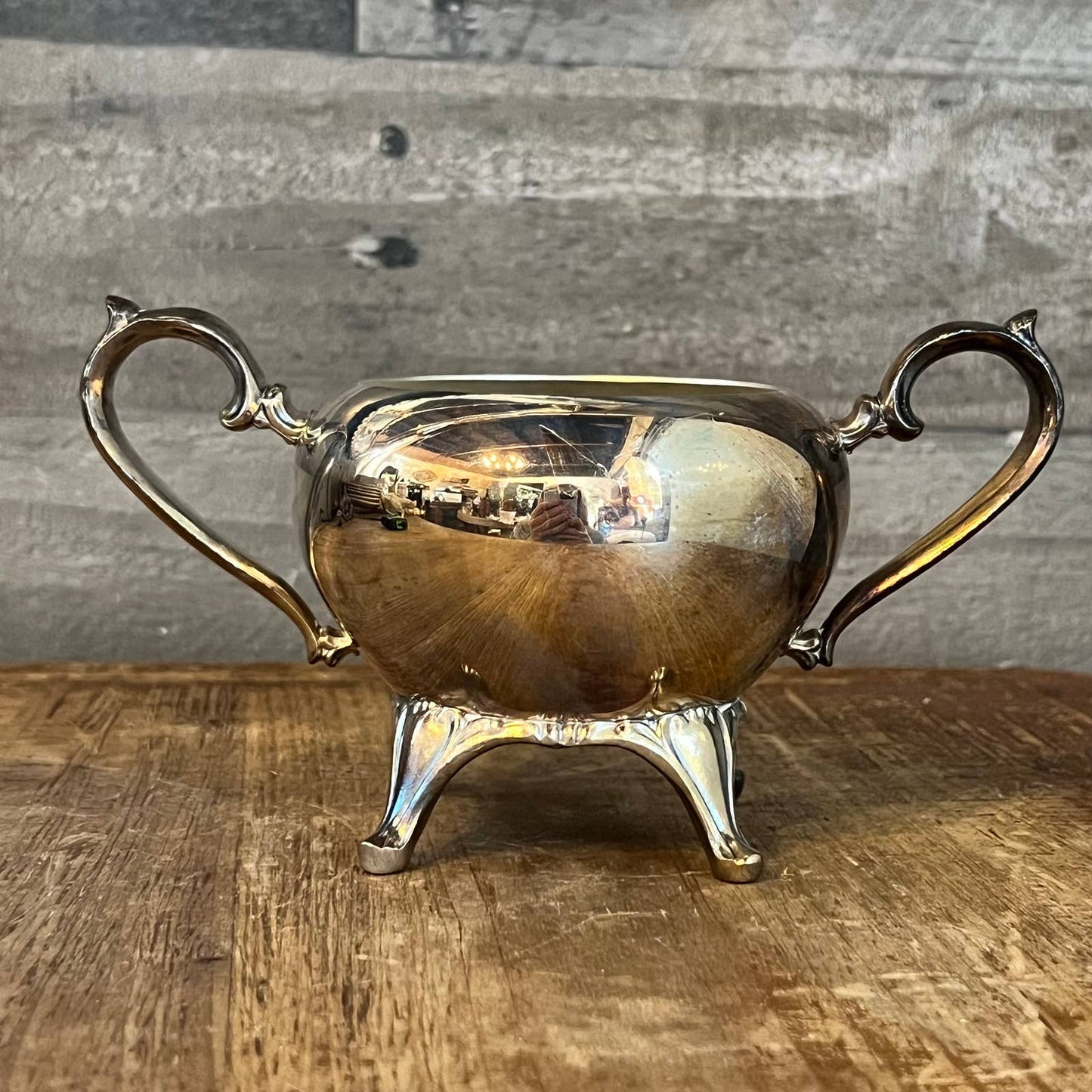 Vintage WM A Rogers silver plated double handle sugar bowl - petite vase