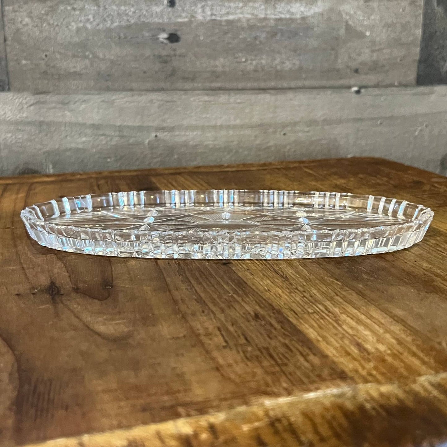 Vintage Imperlux crystal oval tray
