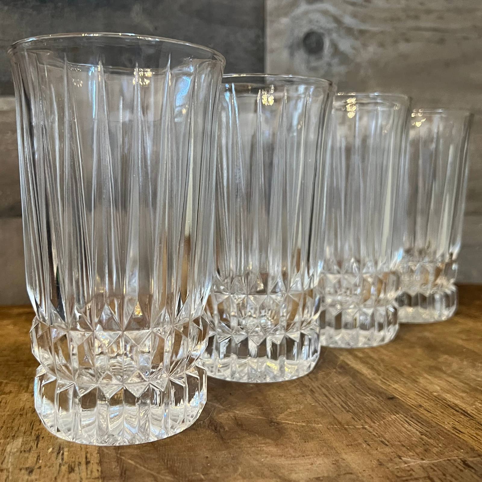 Fostoria heritage clear crystal highball glasses - set of 4