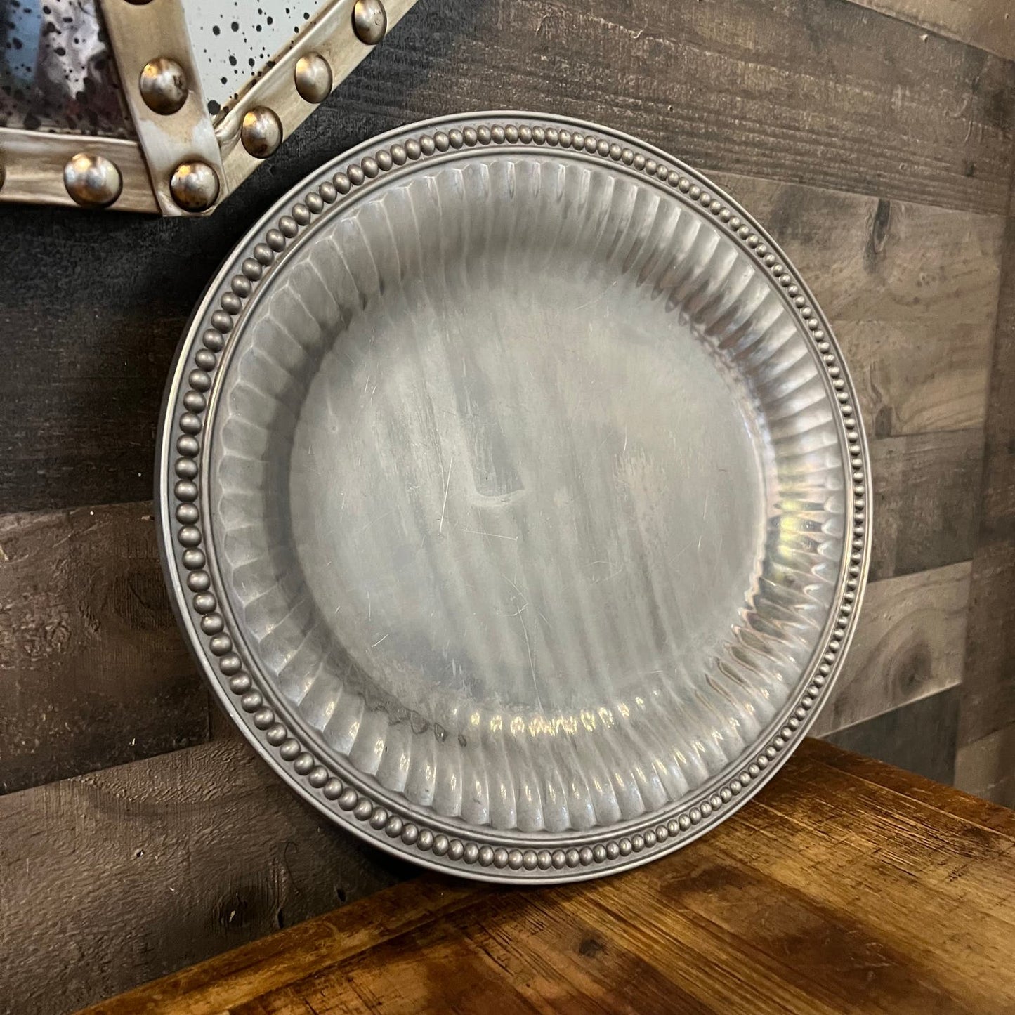 Wilton Armetale Flutes and Pearls Oval Tray Platter