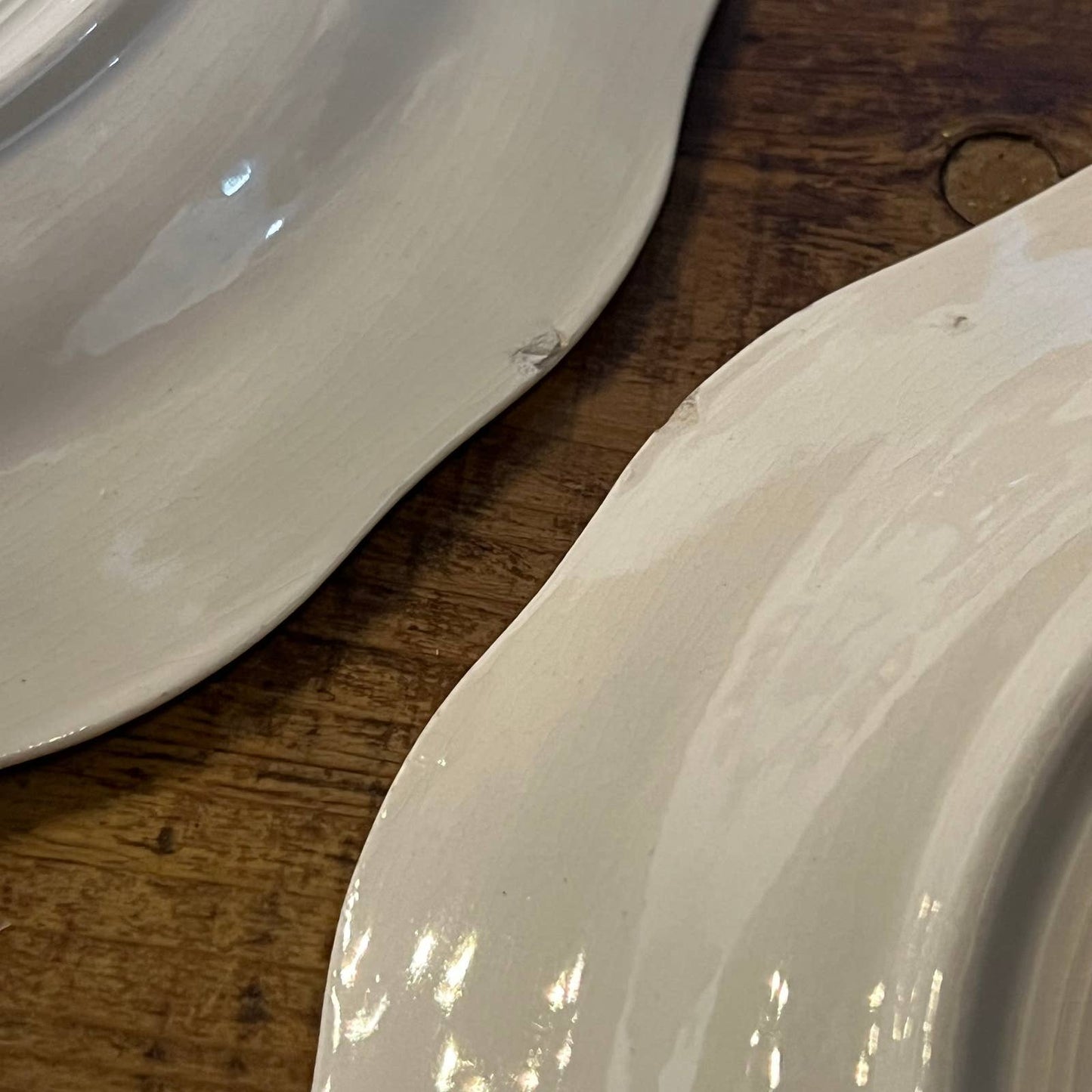 Vintage French Saxon China 22 K gold floral ribbon plates - set of 6