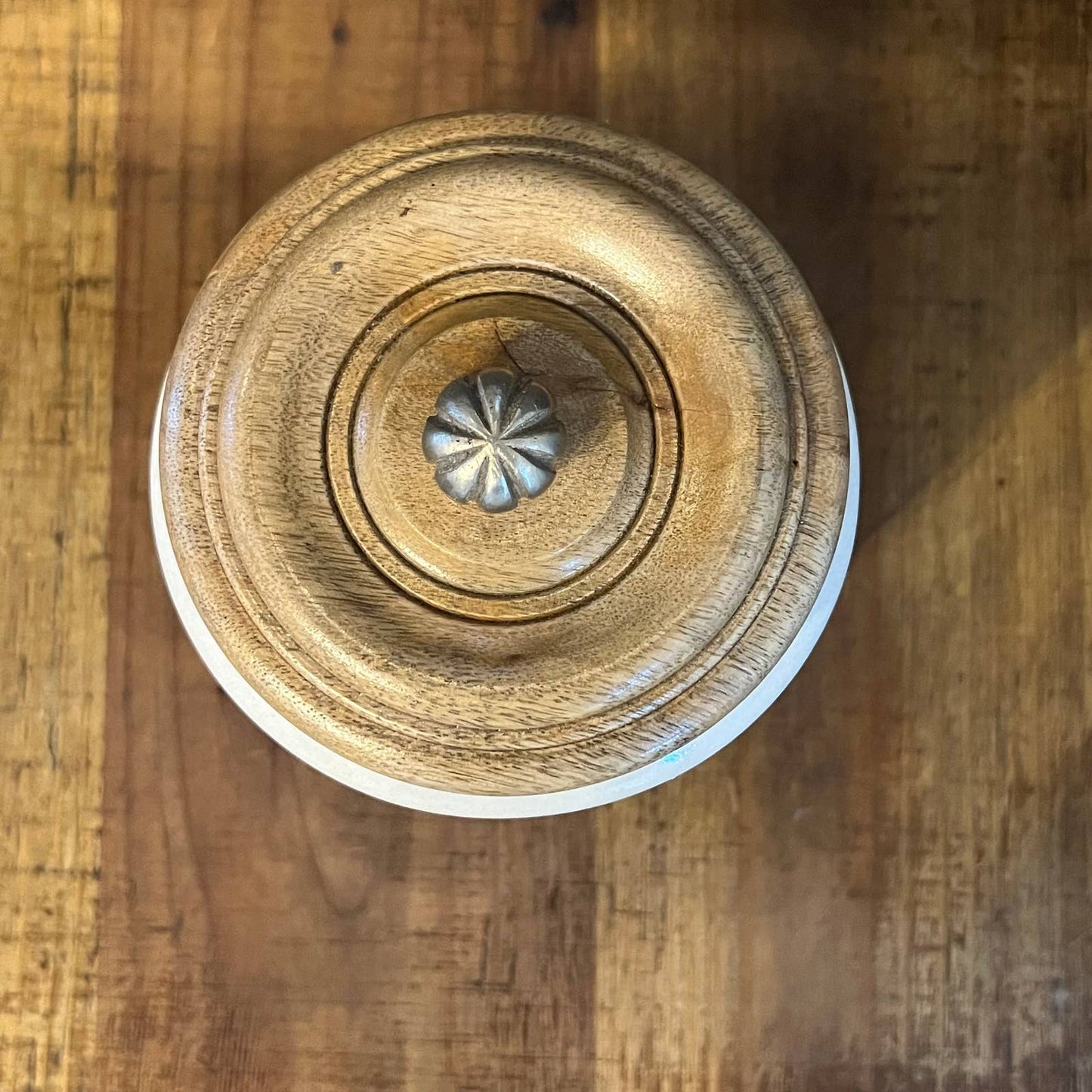 Pier 1 Imports creamy white lidded canister