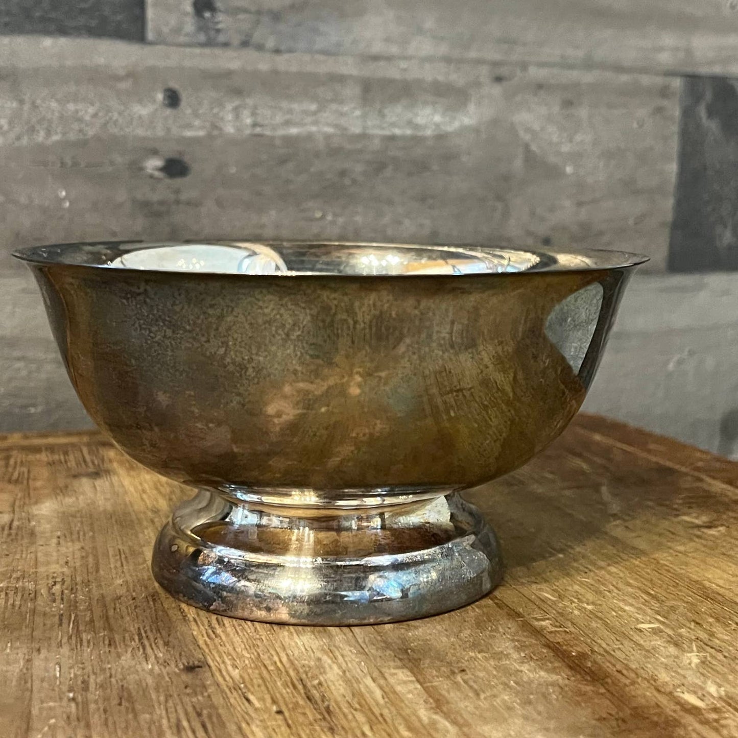 Vintage footed silverplate bowl