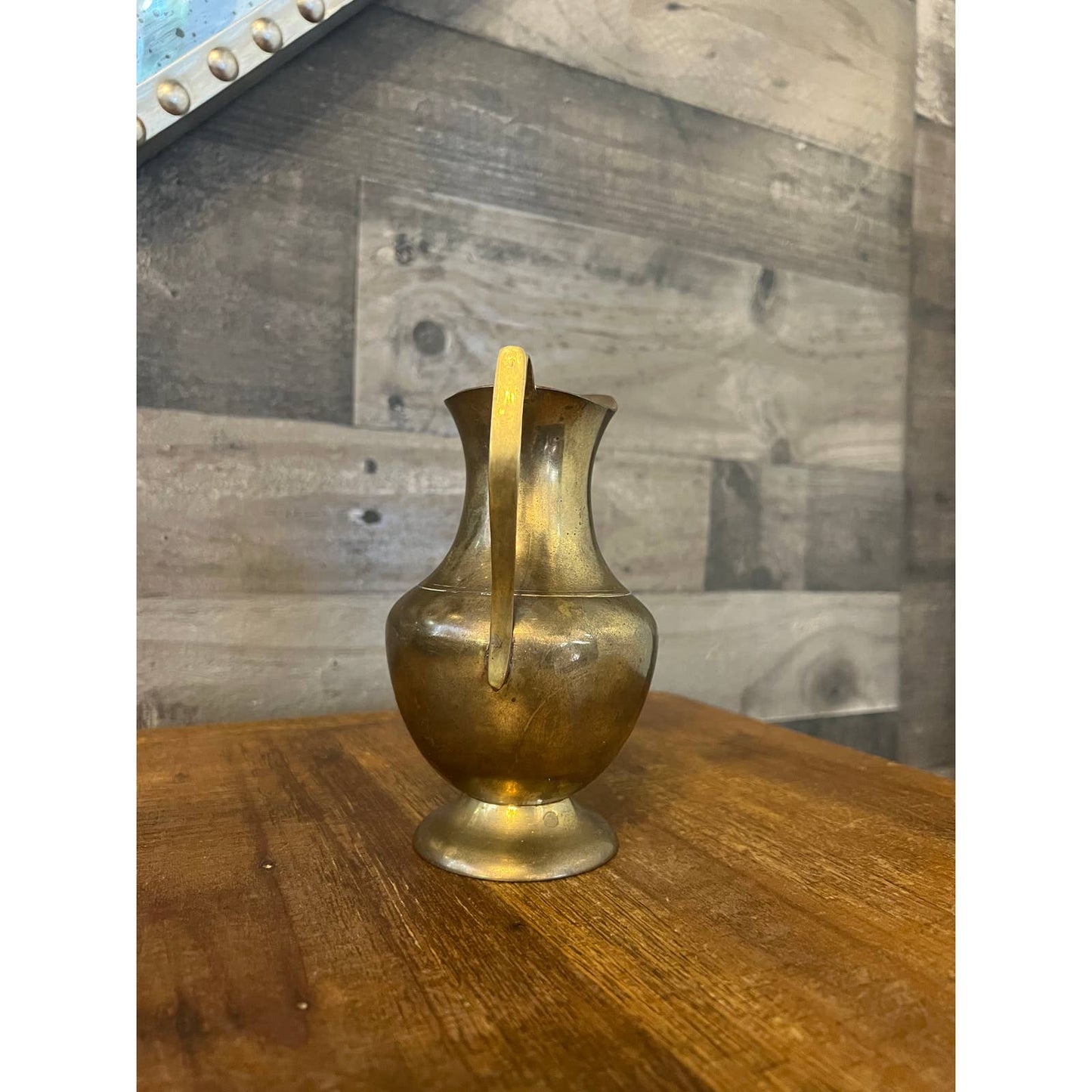 Vintage small brass handled pitcher