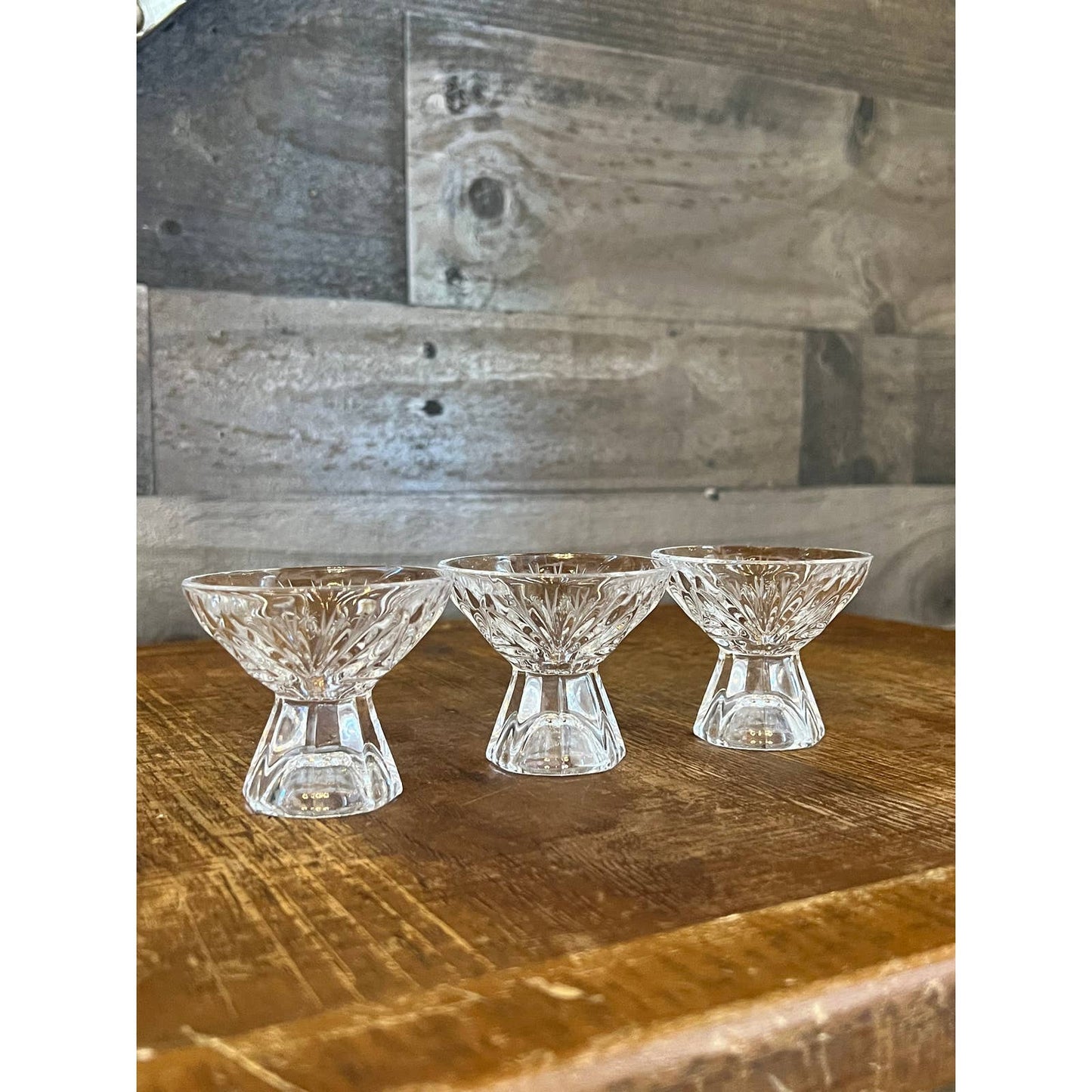 Vintage crystal petite salt pinches - 3 salt cellars