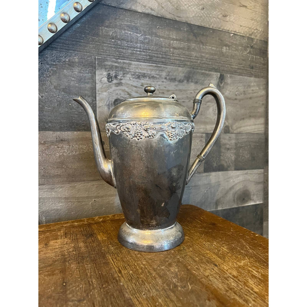 Vintage grape vine silver plated handle and spout teapot - EPNS 34