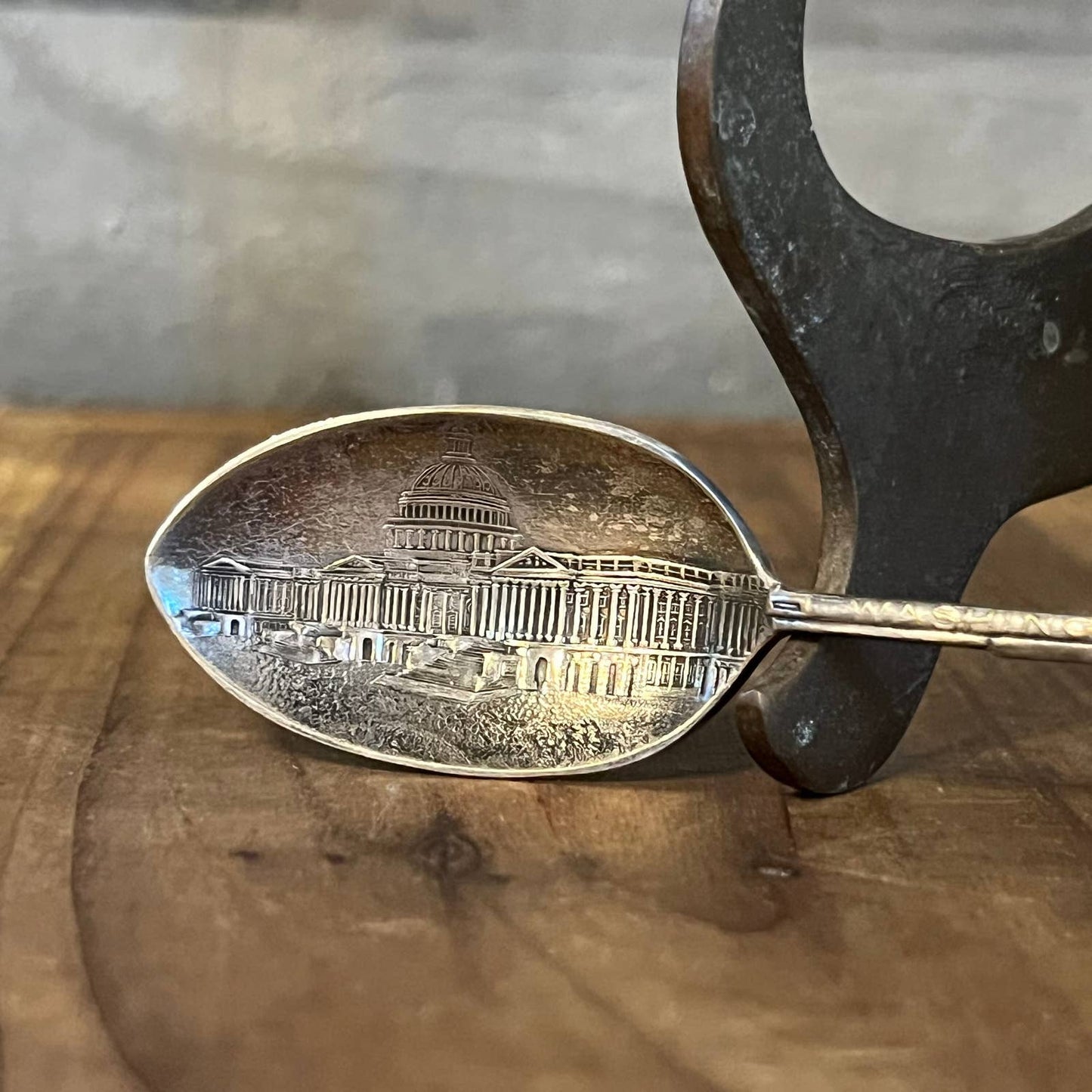 Vintage rifle handle Washington DC spoon