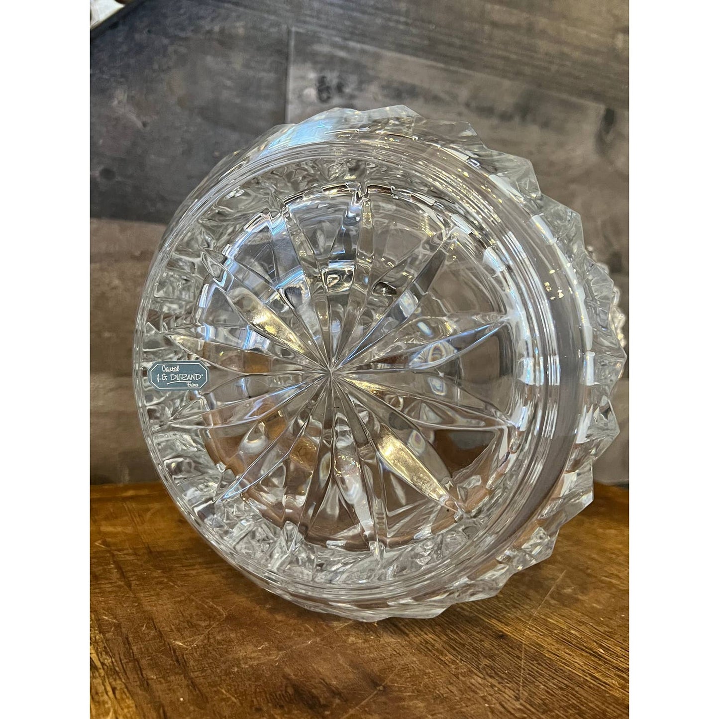 Vintage Cristal JG Durand France heavy clear crystal Vincennes pattern ice bucket - champagne holder - wine holder - bottle chiller - vase