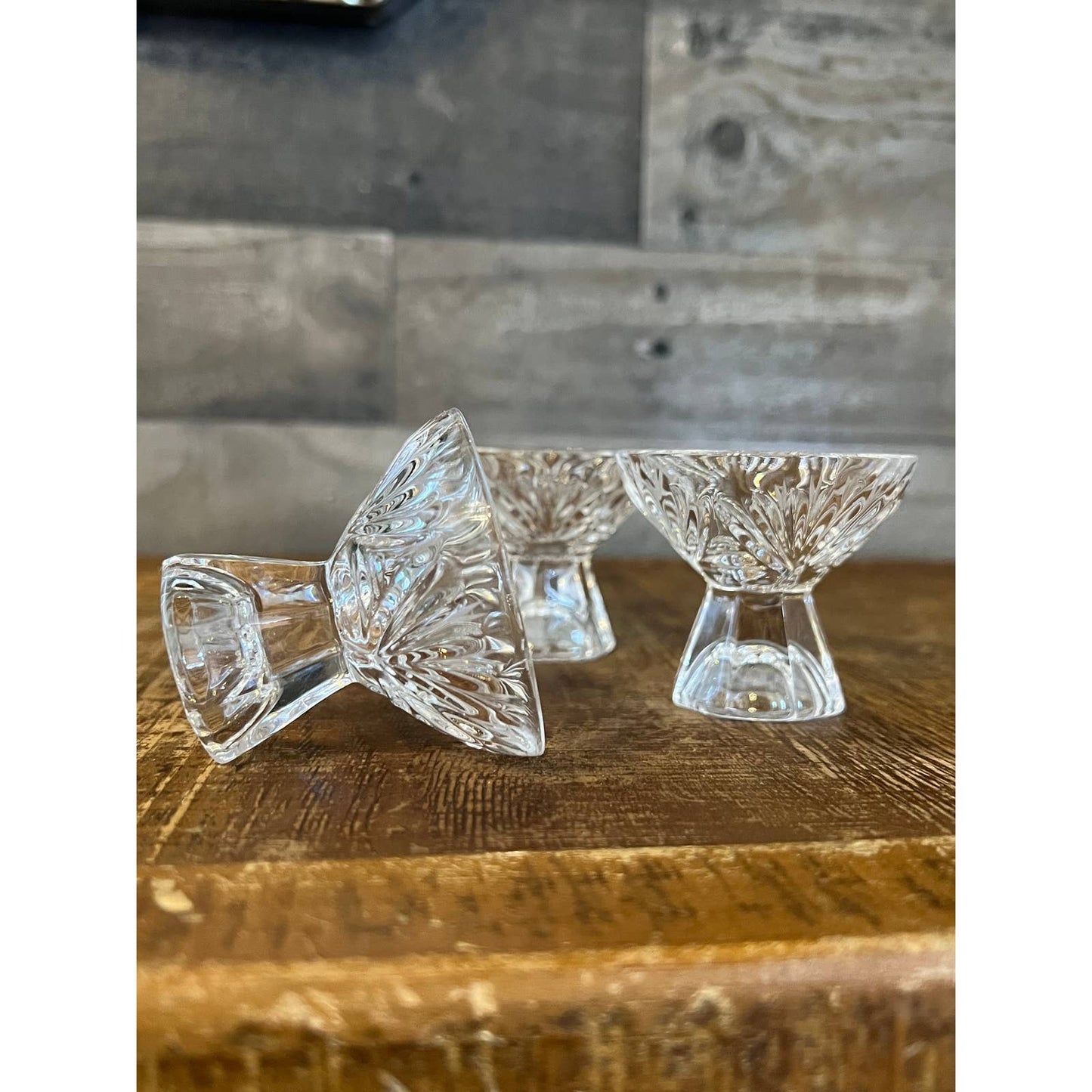 Vintage crystal petite salt pinches - 3 salt cellars