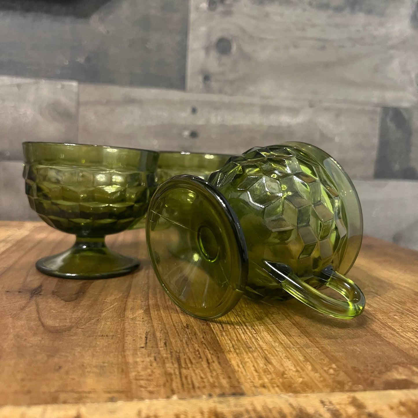 Colony Whitehall Green Footed Handled Coupes - Mugs - Teacups - Set of 4