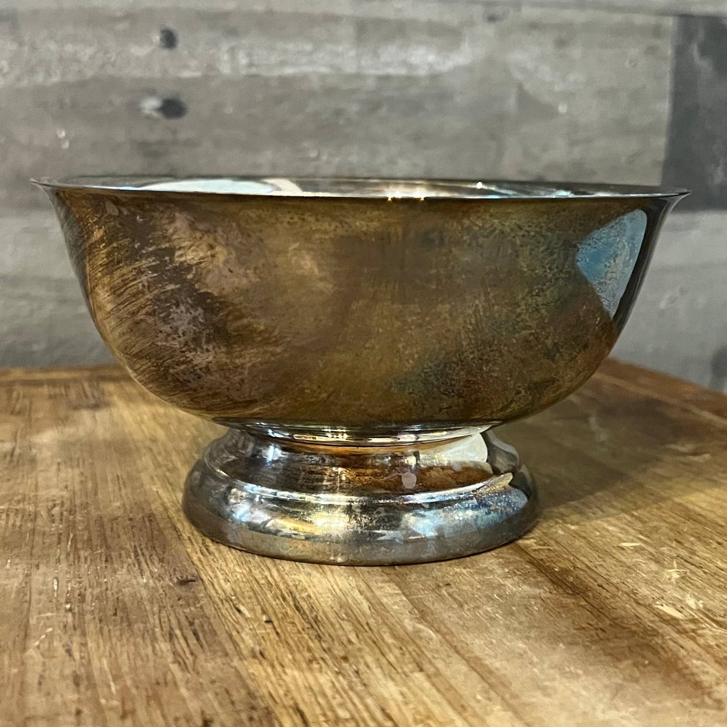 Vintage footed silverplate bowl