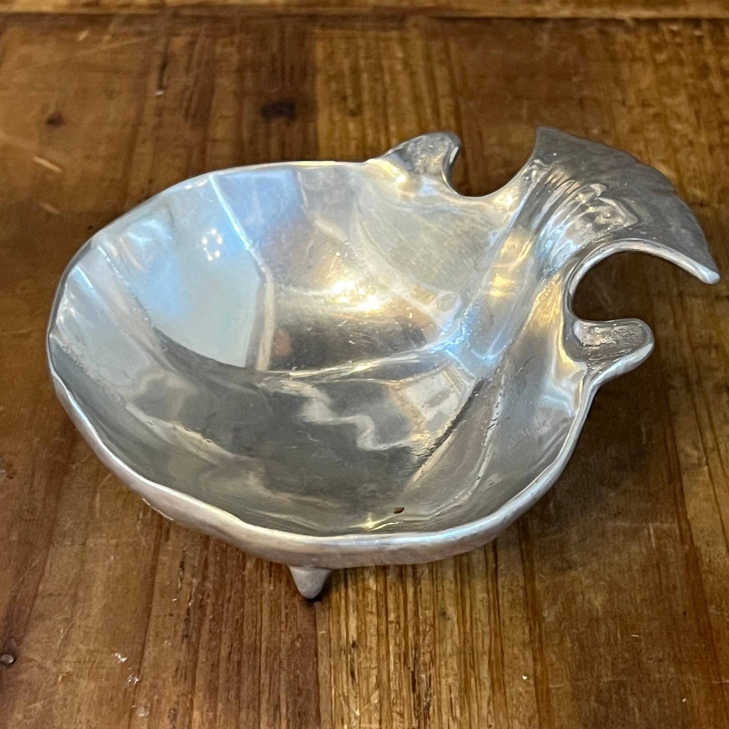 Wilton Armetale pewter fish shaped footed trinket dish
