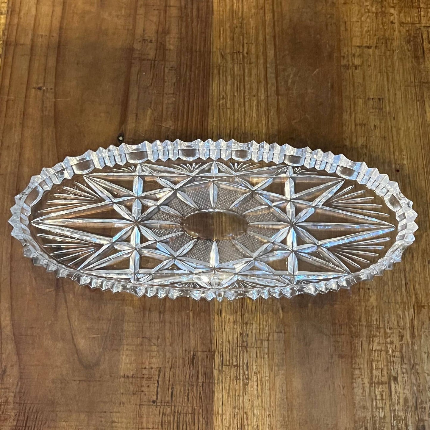 Vintage Imperlux crystal oval tray