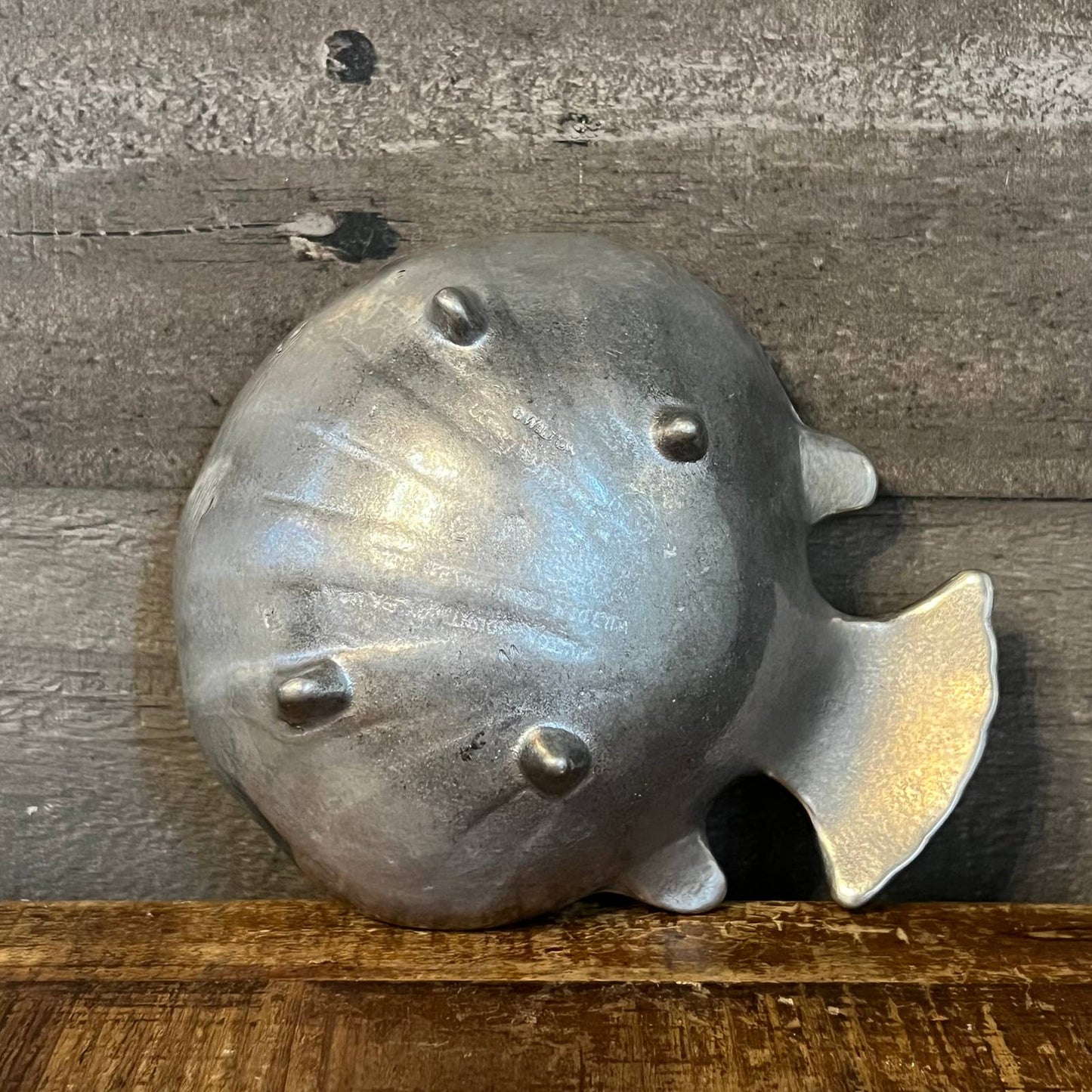 Wilton Armetale pewter fish shaped footed trinket dish