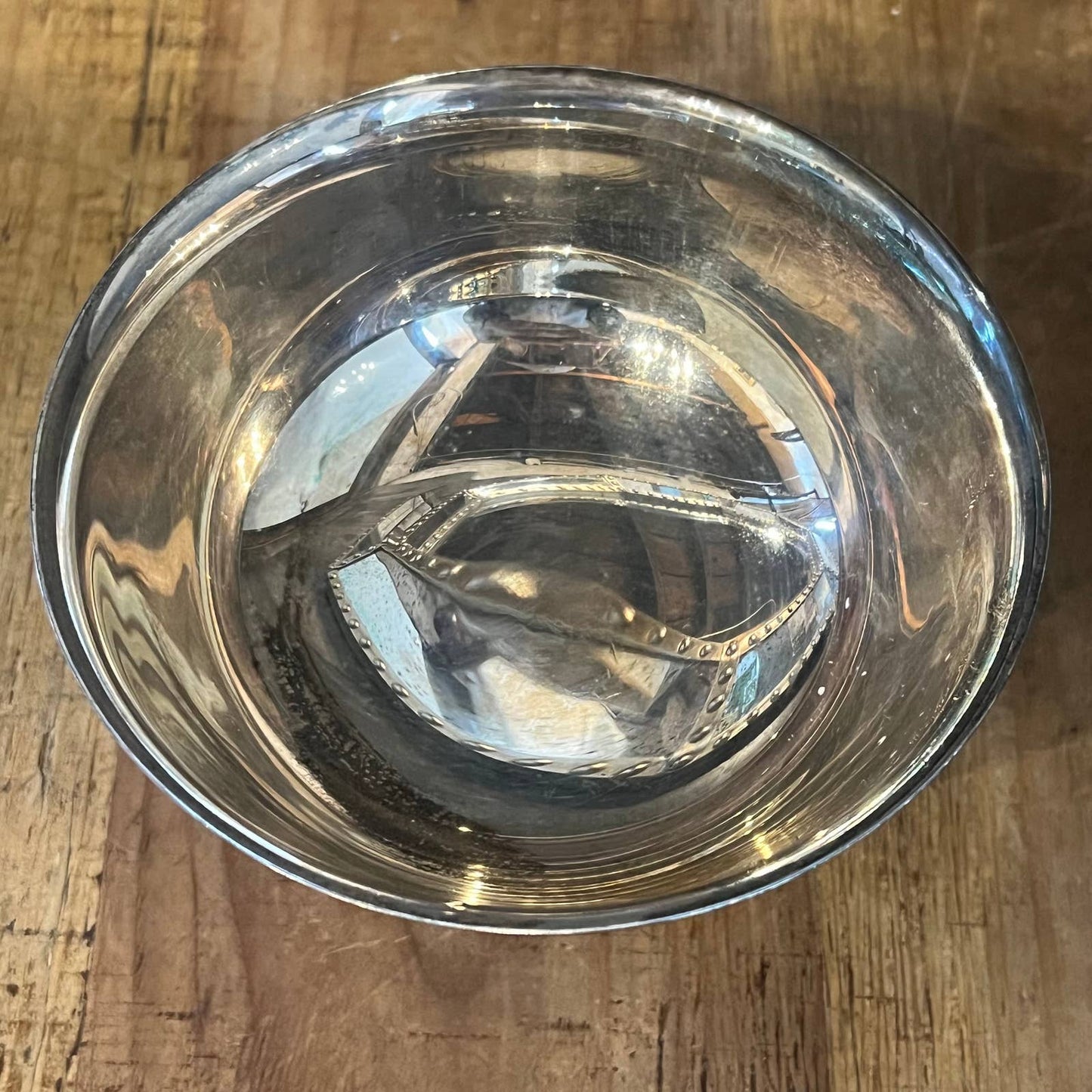 Vintage footed silverplate bowl
