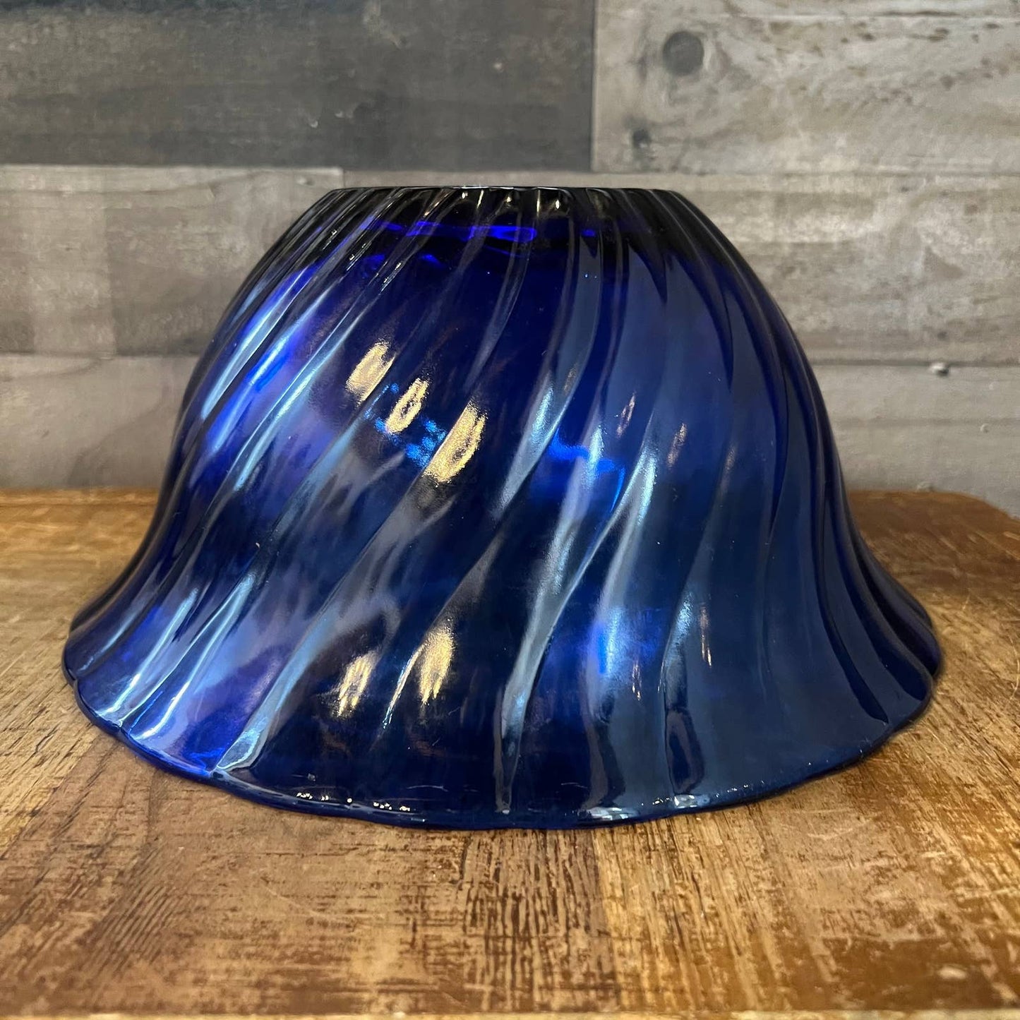 Large cobalt blue glass serving bowl